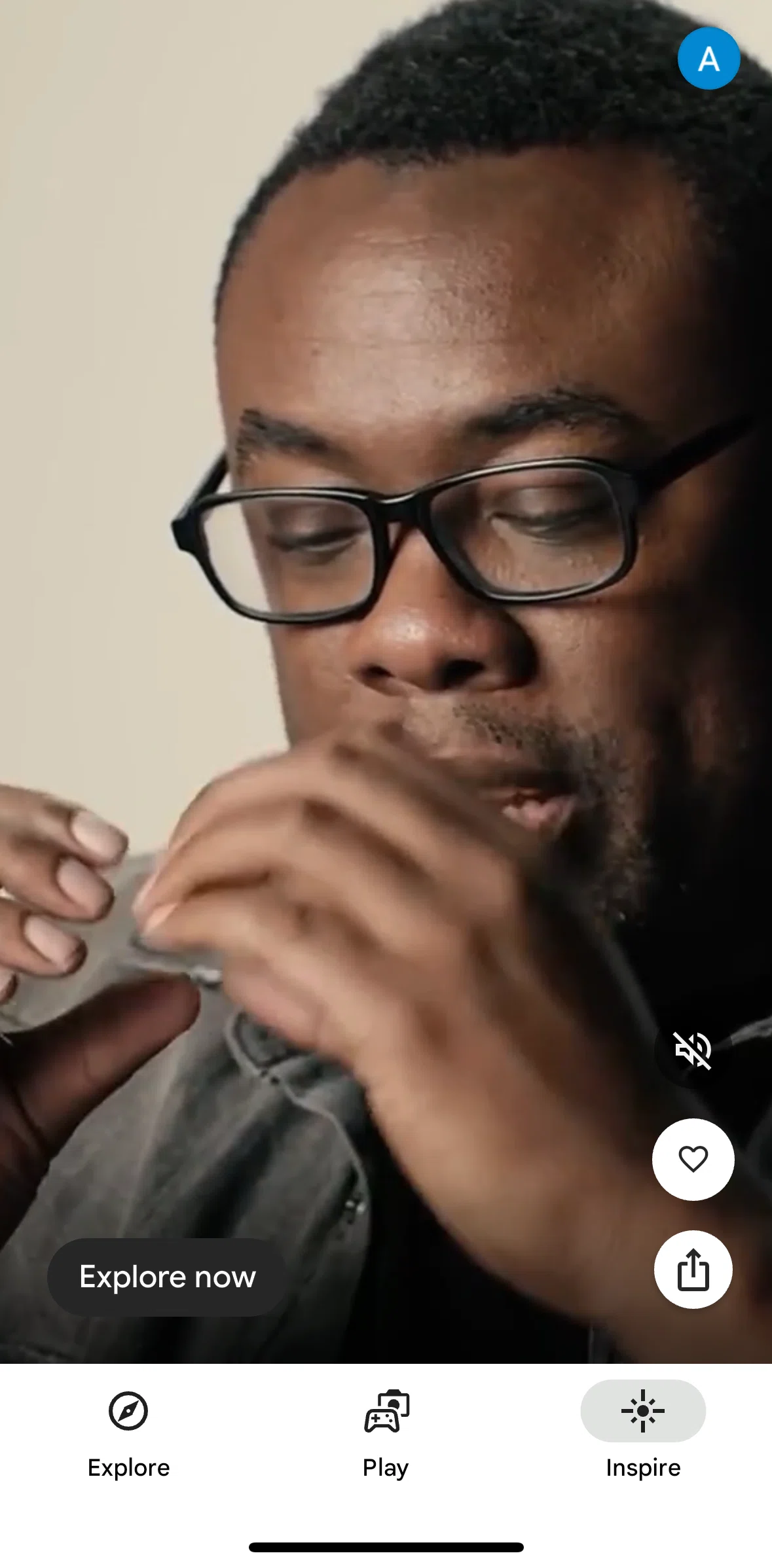 Google Arts & Culture Screen screen in the Liking an inspiration flow