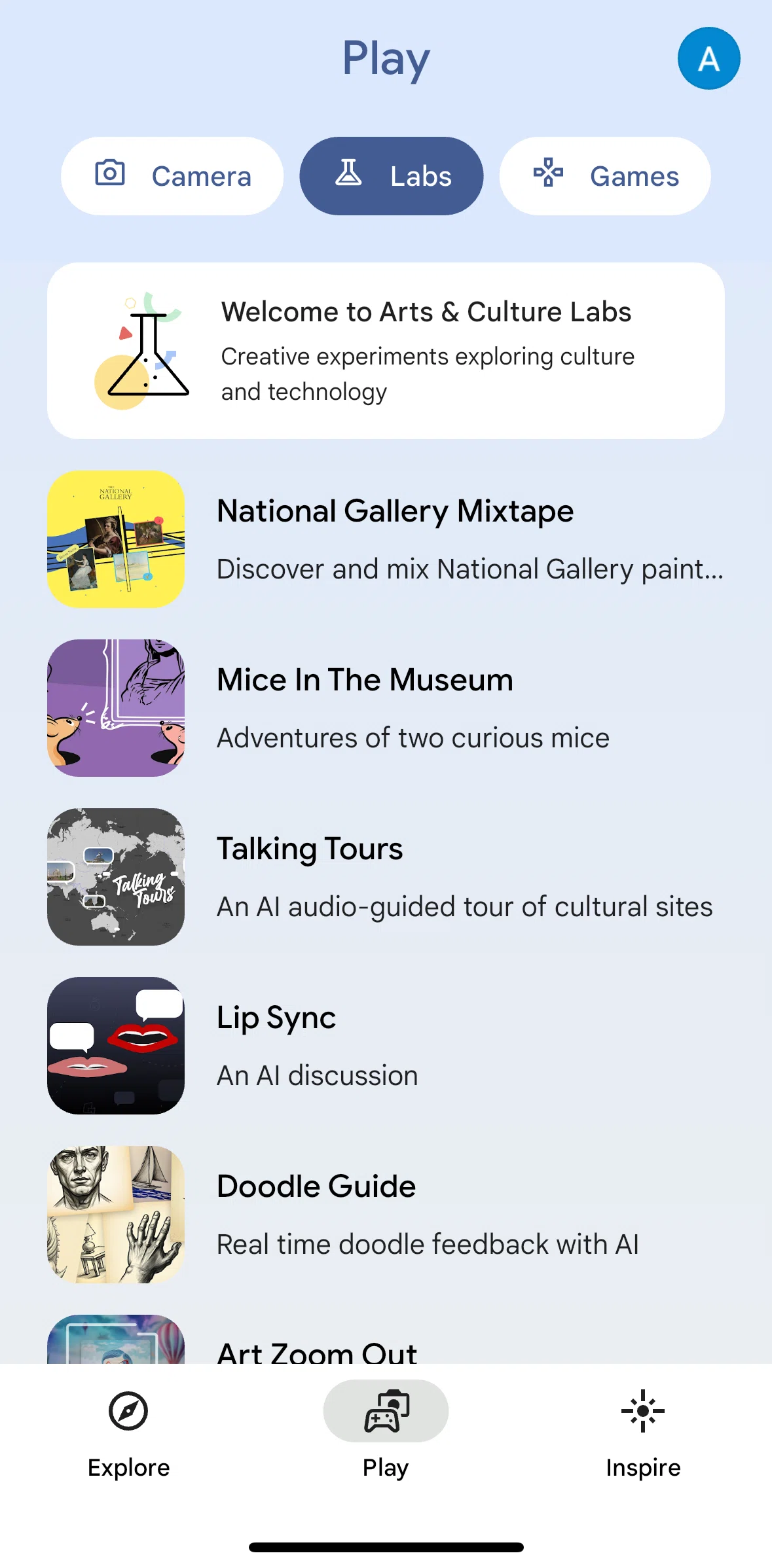 Google Arts & Culture Screen screen in the National gallery mixtape flow