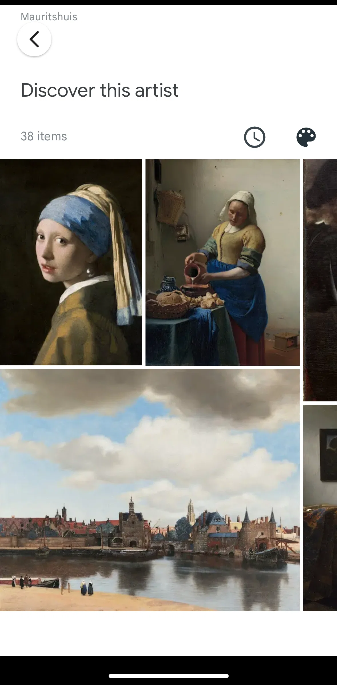 Google Arts & Culture Screen screen in the Timeline flow