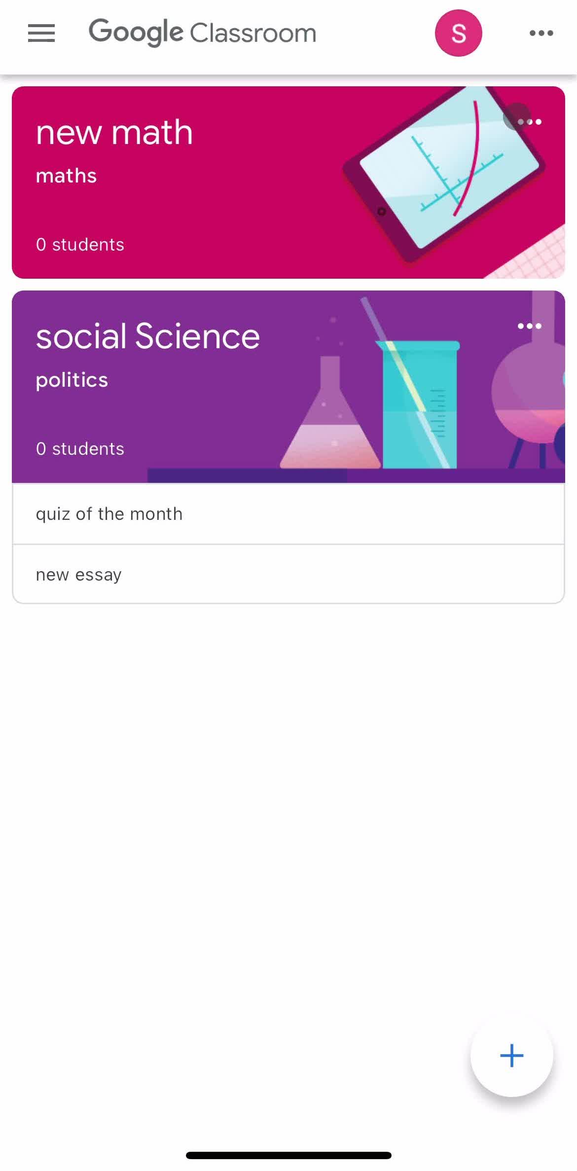 Google Classroom Home screen in the Archiving flow