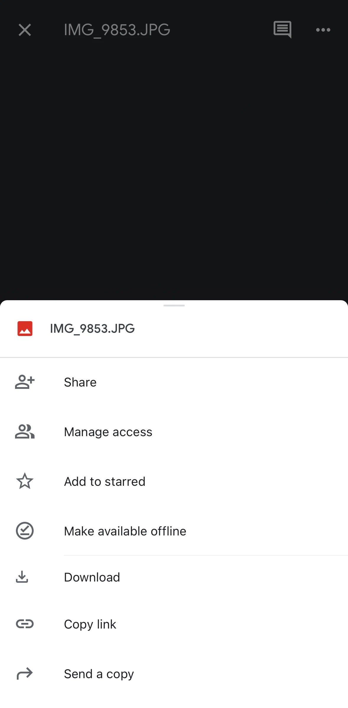 Google Drive Screen screen in the Making a file available offline flow