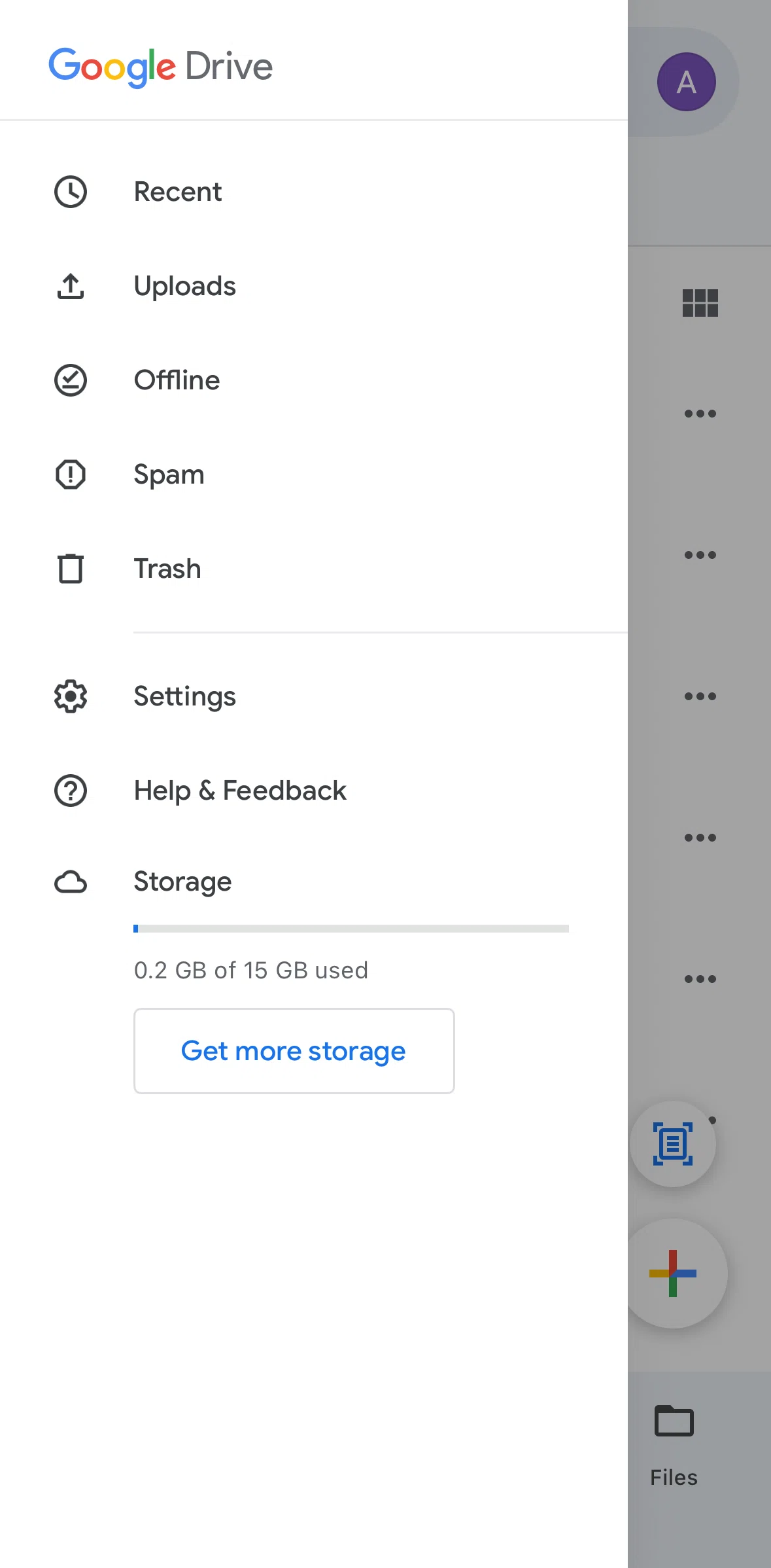 Google Drive Screen screen in the Settings flow