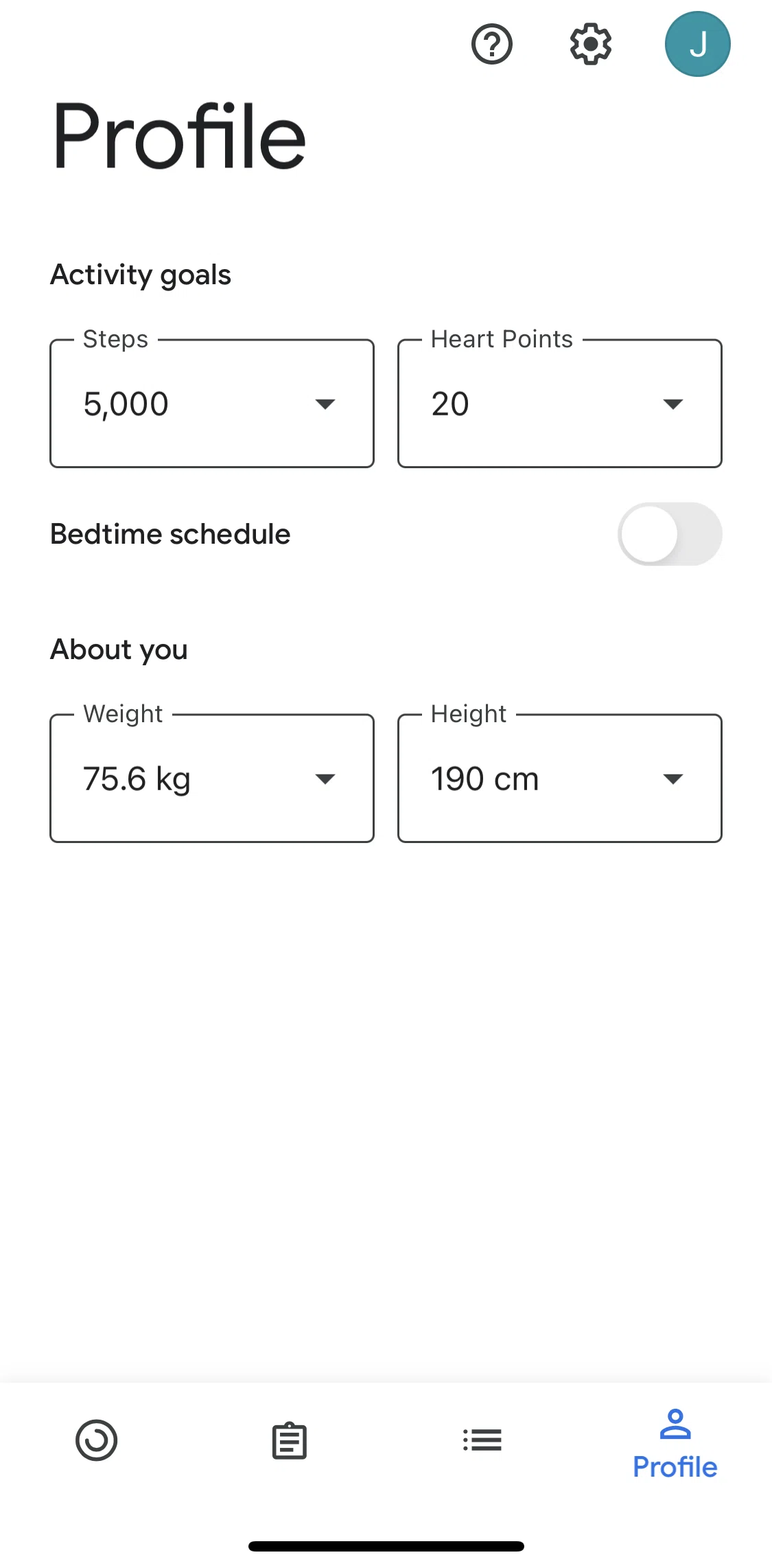 Google Fit Screen screen in the Settings flow