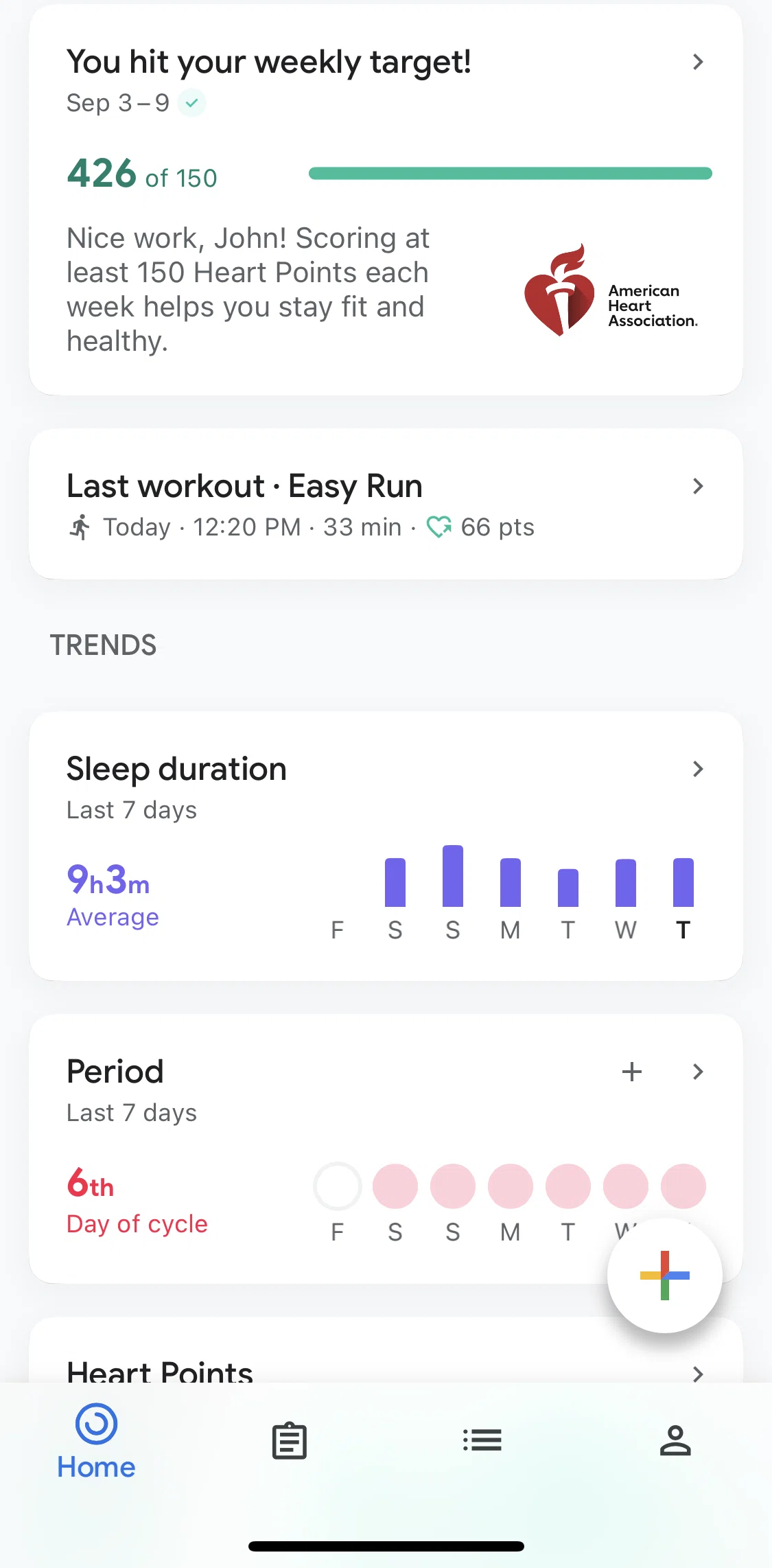 Google Fit Screen screen in the Sleep data flow