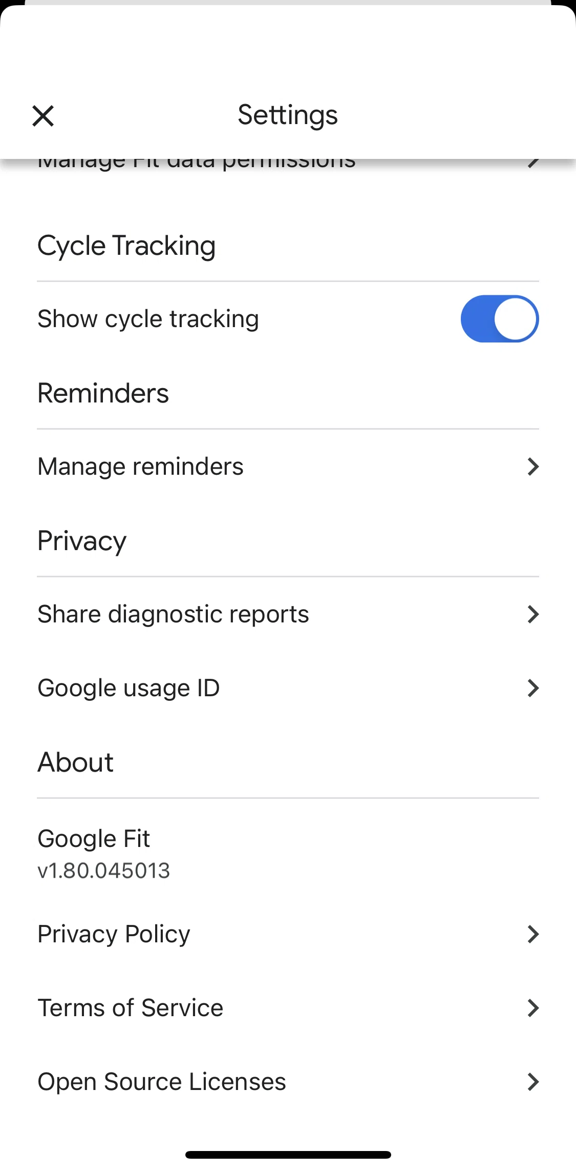 Google Fit Screen screen in the Terms and Conditions flow
