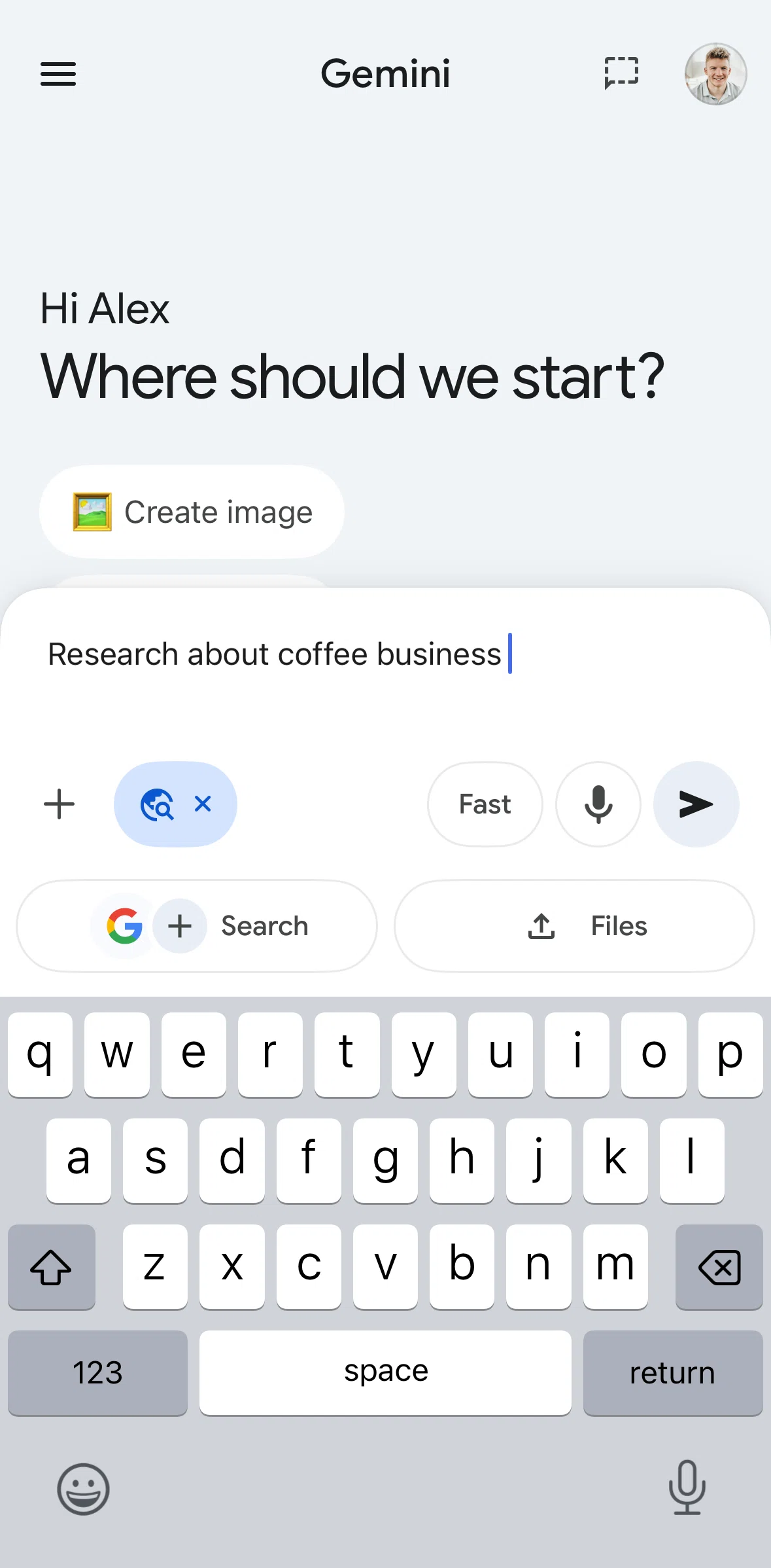 Google Gemini Screen screen in the Adding another sources flow