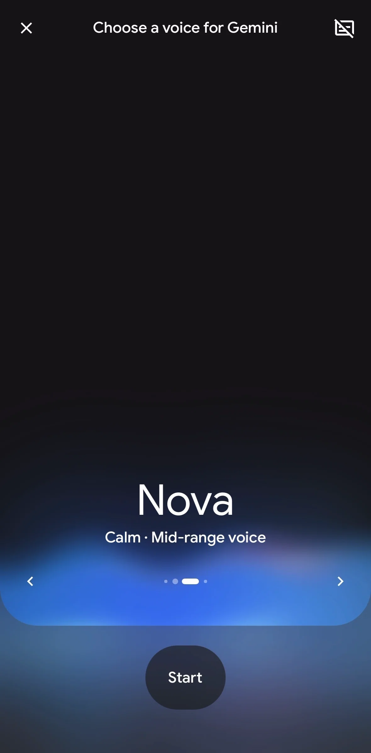 Google Gemini Screen screen in the Enabling subtitle flow