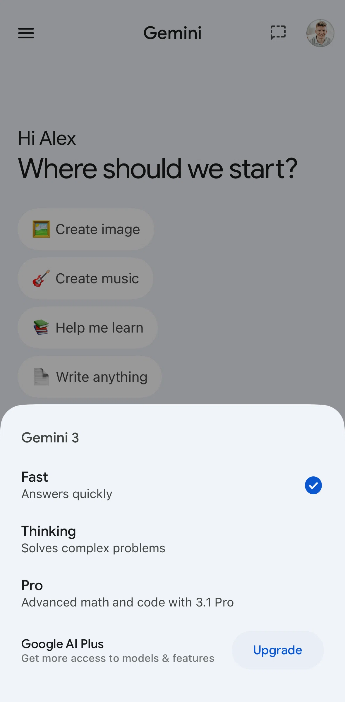 Google Gemini Screen screen in the Google AI Plus flow