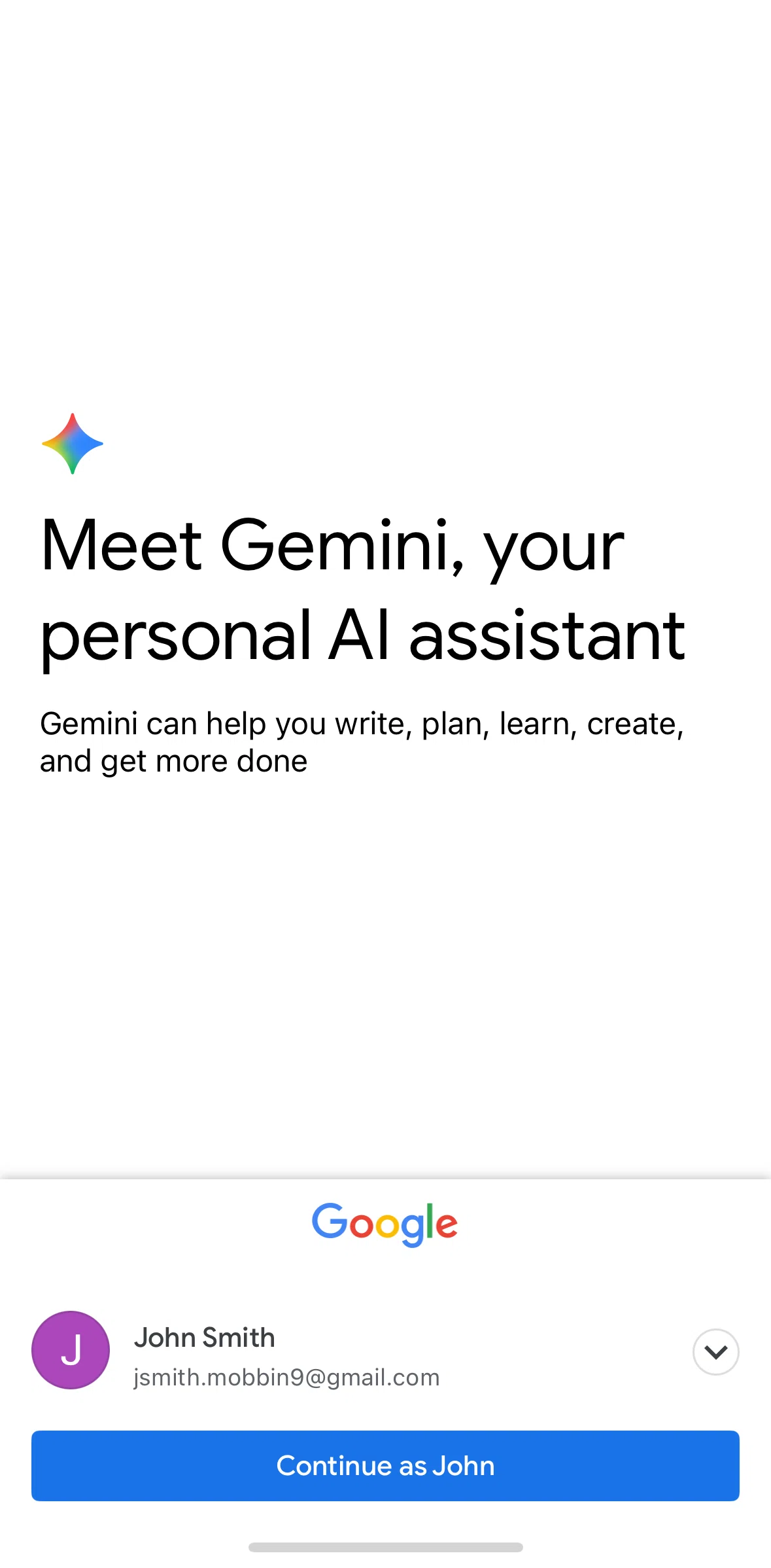 Google Gemini Screen screen in the Onboarding flow