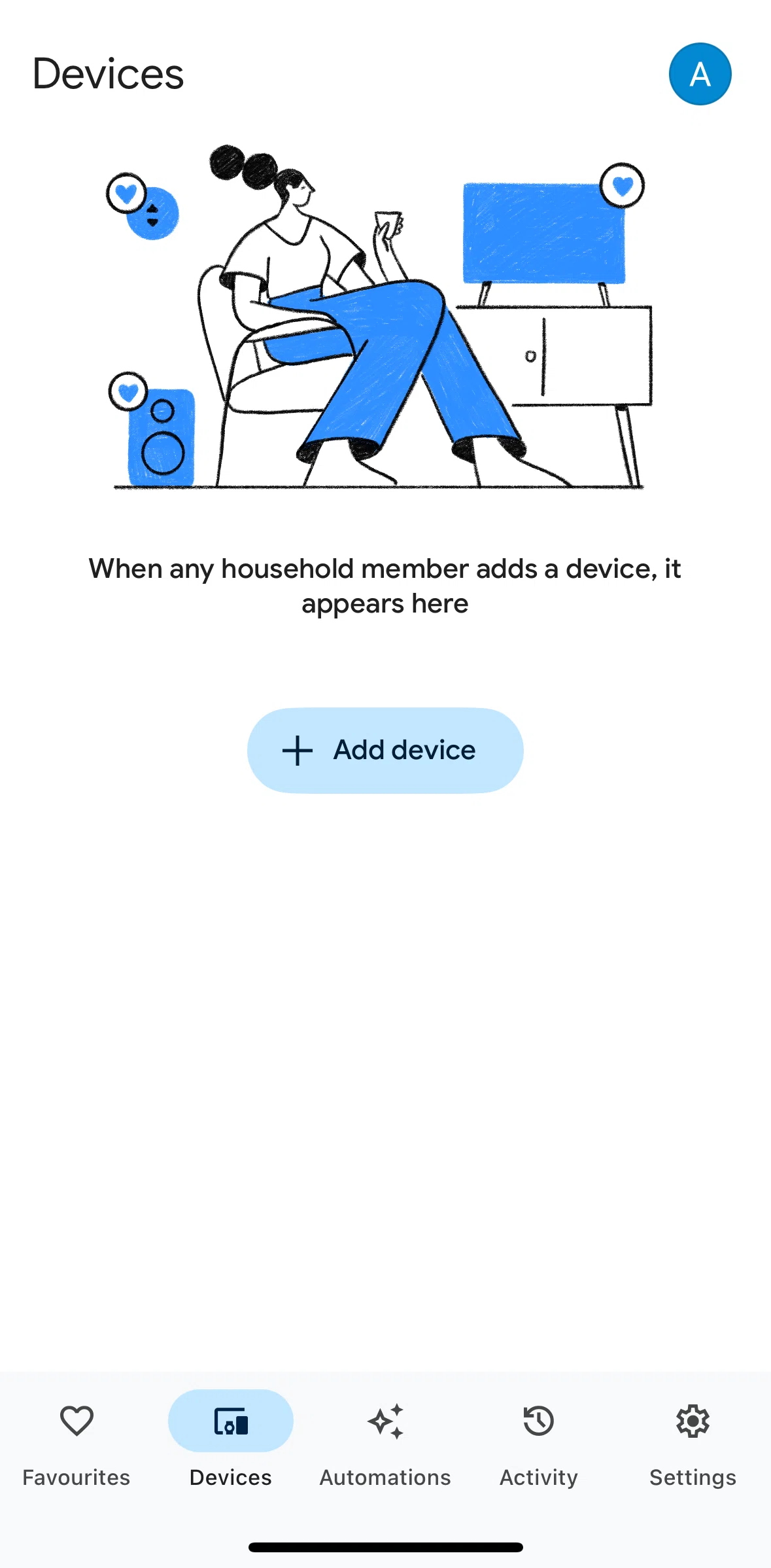 Google Home Screen screen in the Adding a device flow