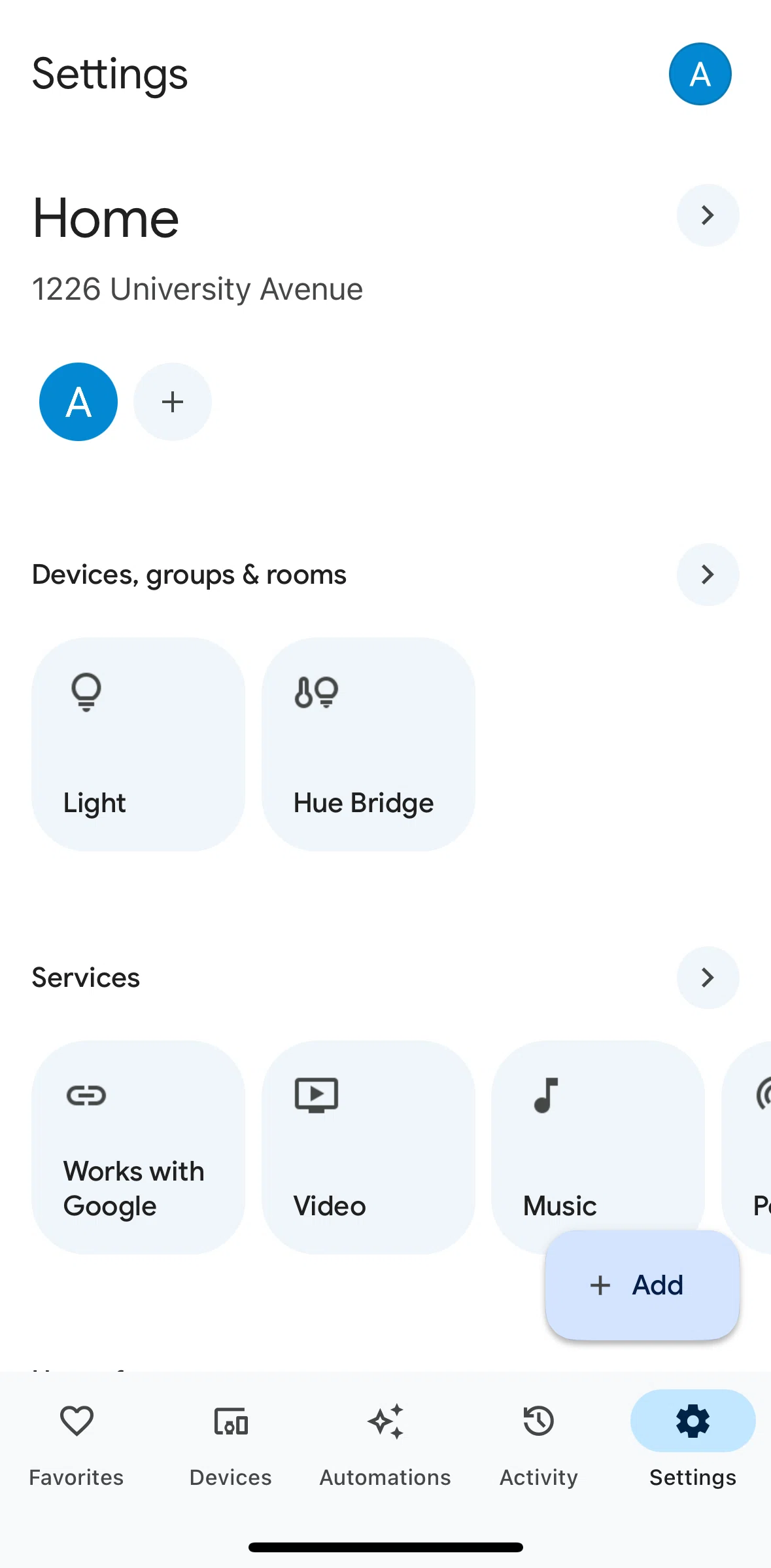 Google Home Screen screen in the Inviting a person flow