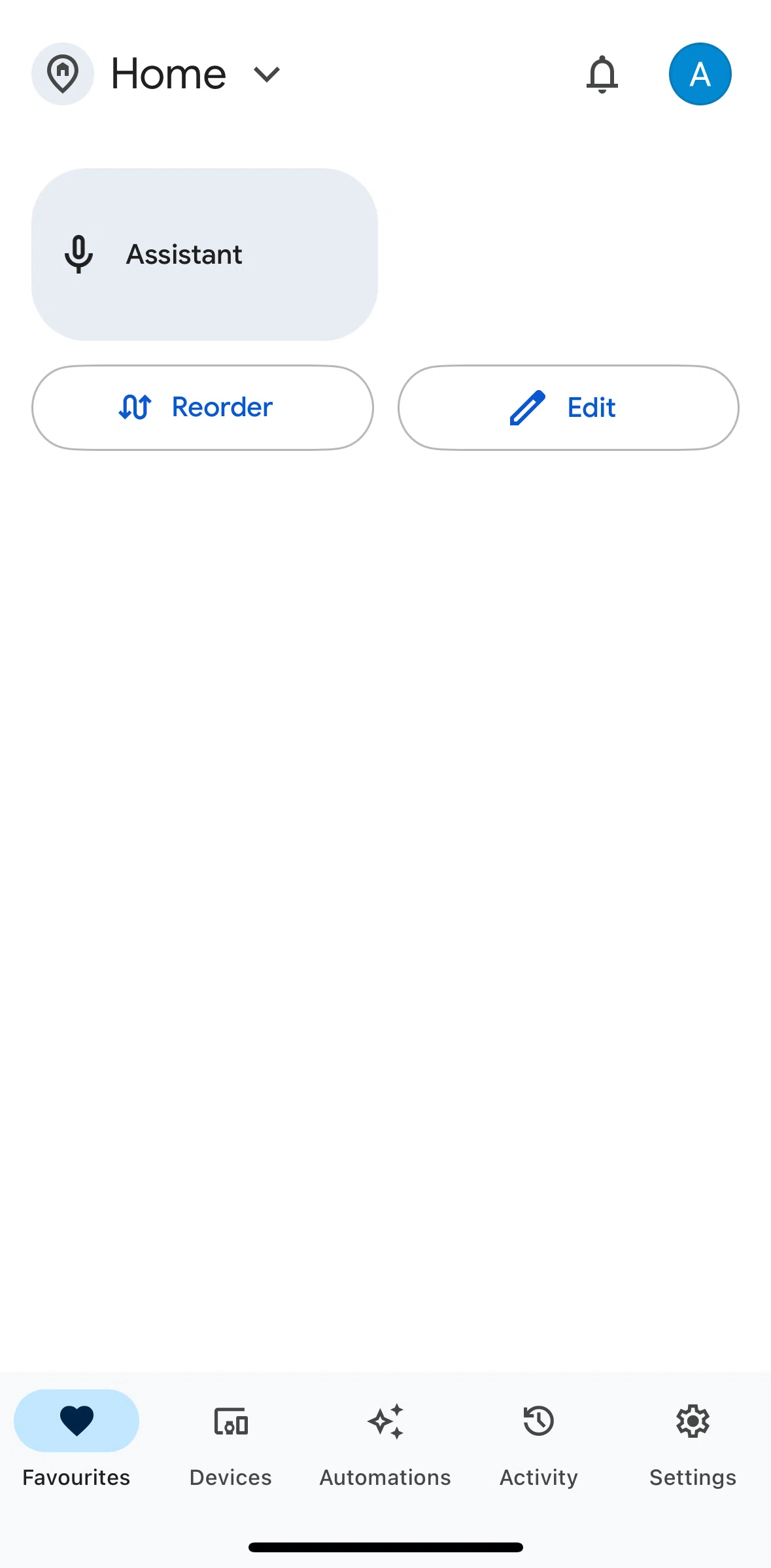 Google Home Screen screen in the Settings flow