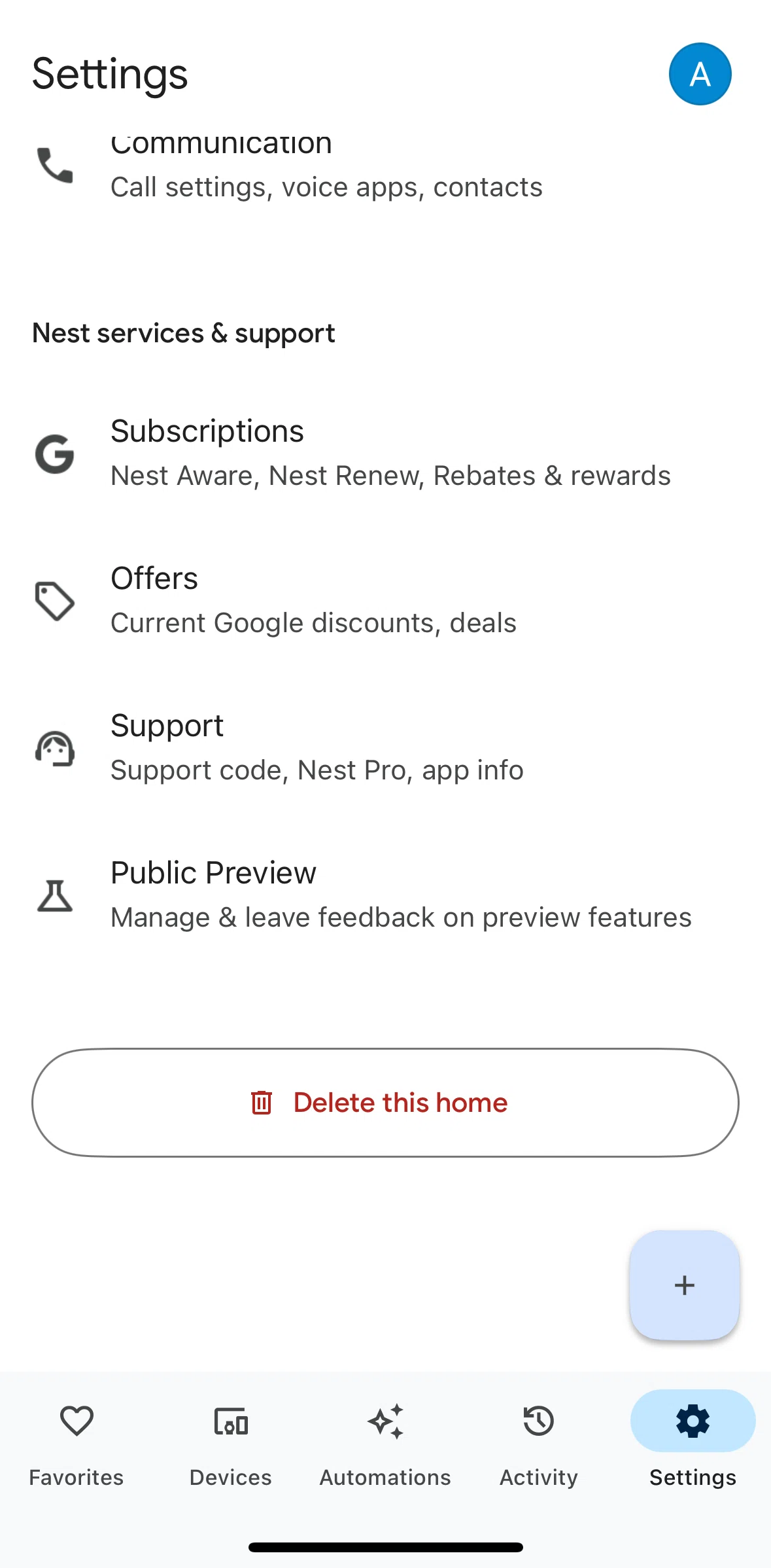 Google Home Screen screen in the Subscriptions flow