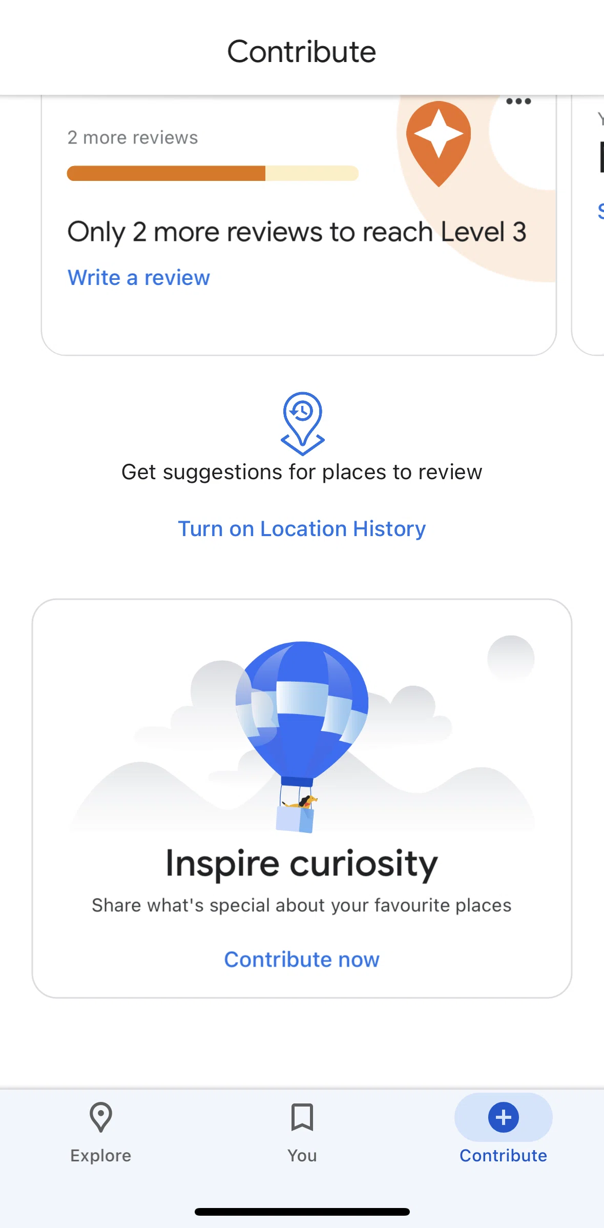 Google Maps Screen screen in the Contribute now flow