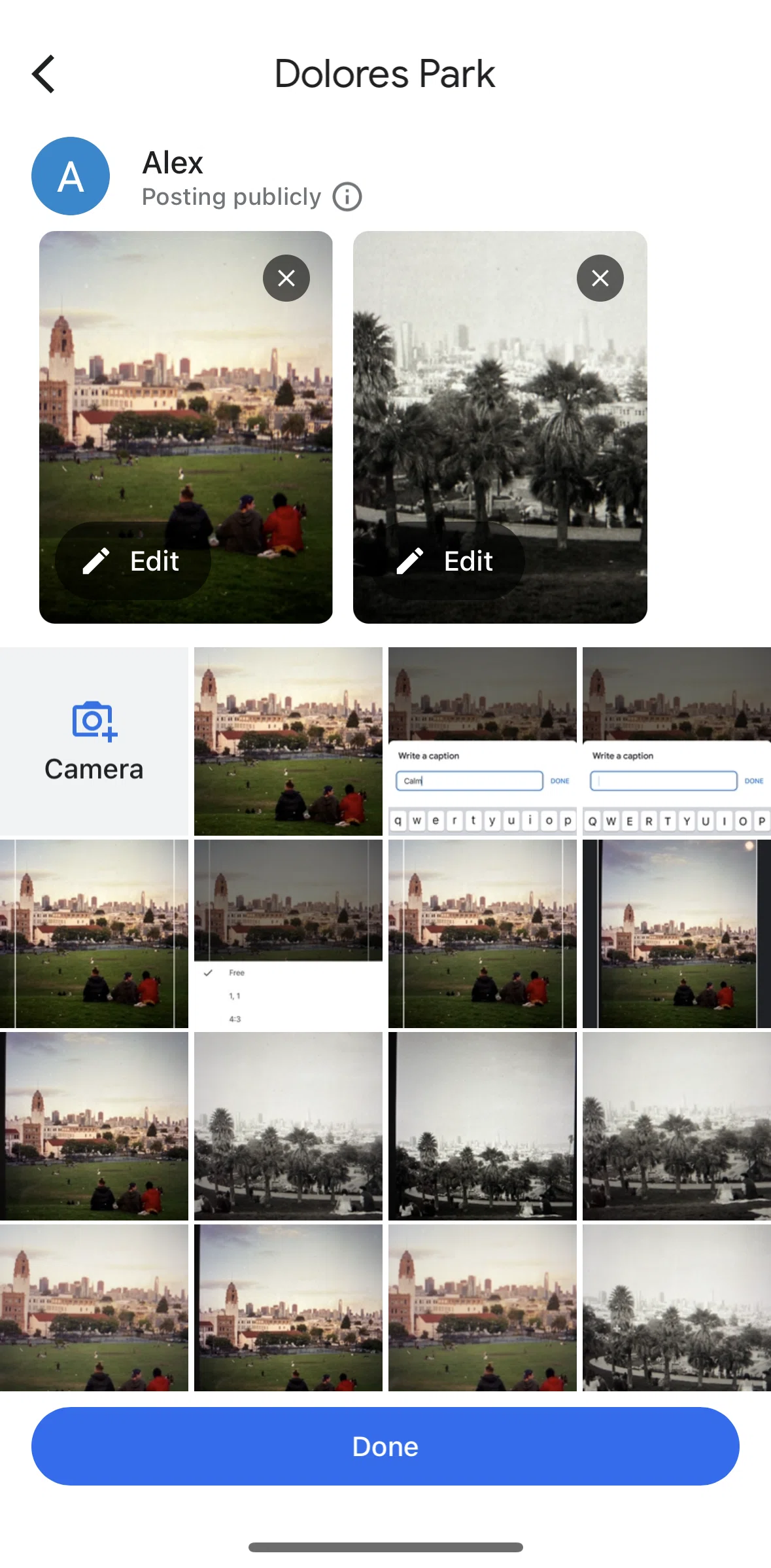 Google Maps Screen screen in the Editing a photo flow