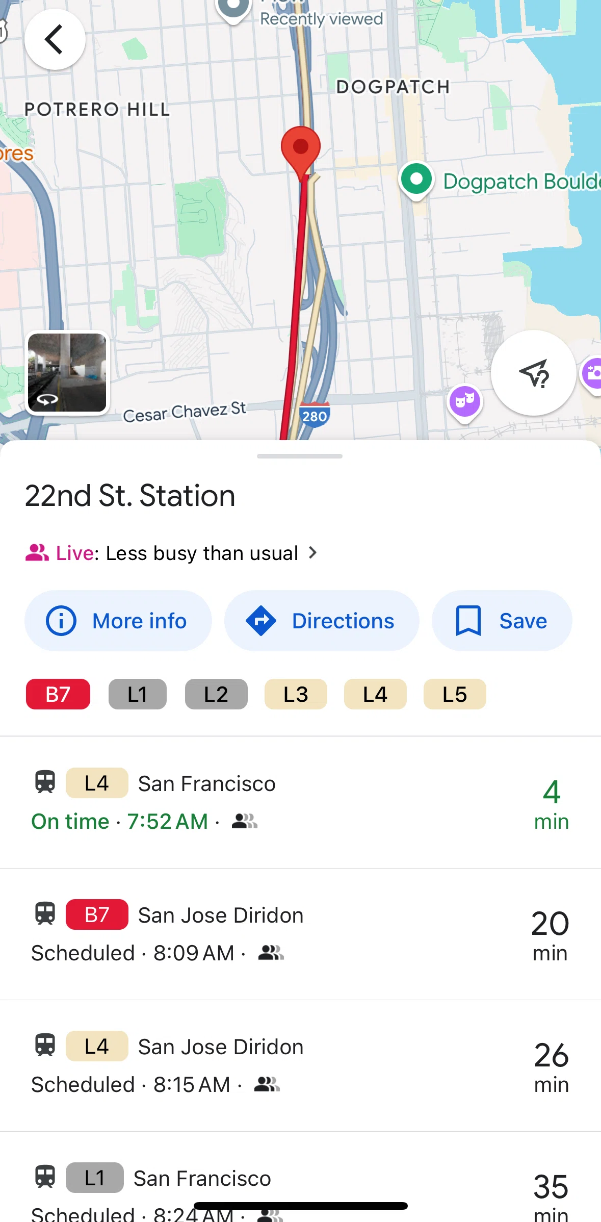 Google Maps Screen screen in the Filtering trains flow