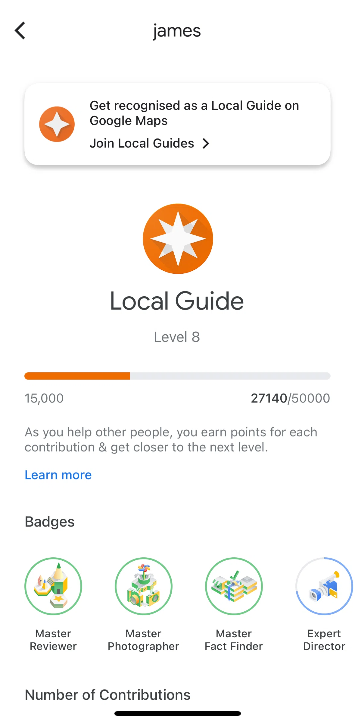Google Maps Screen screen in the Joining local guides flow