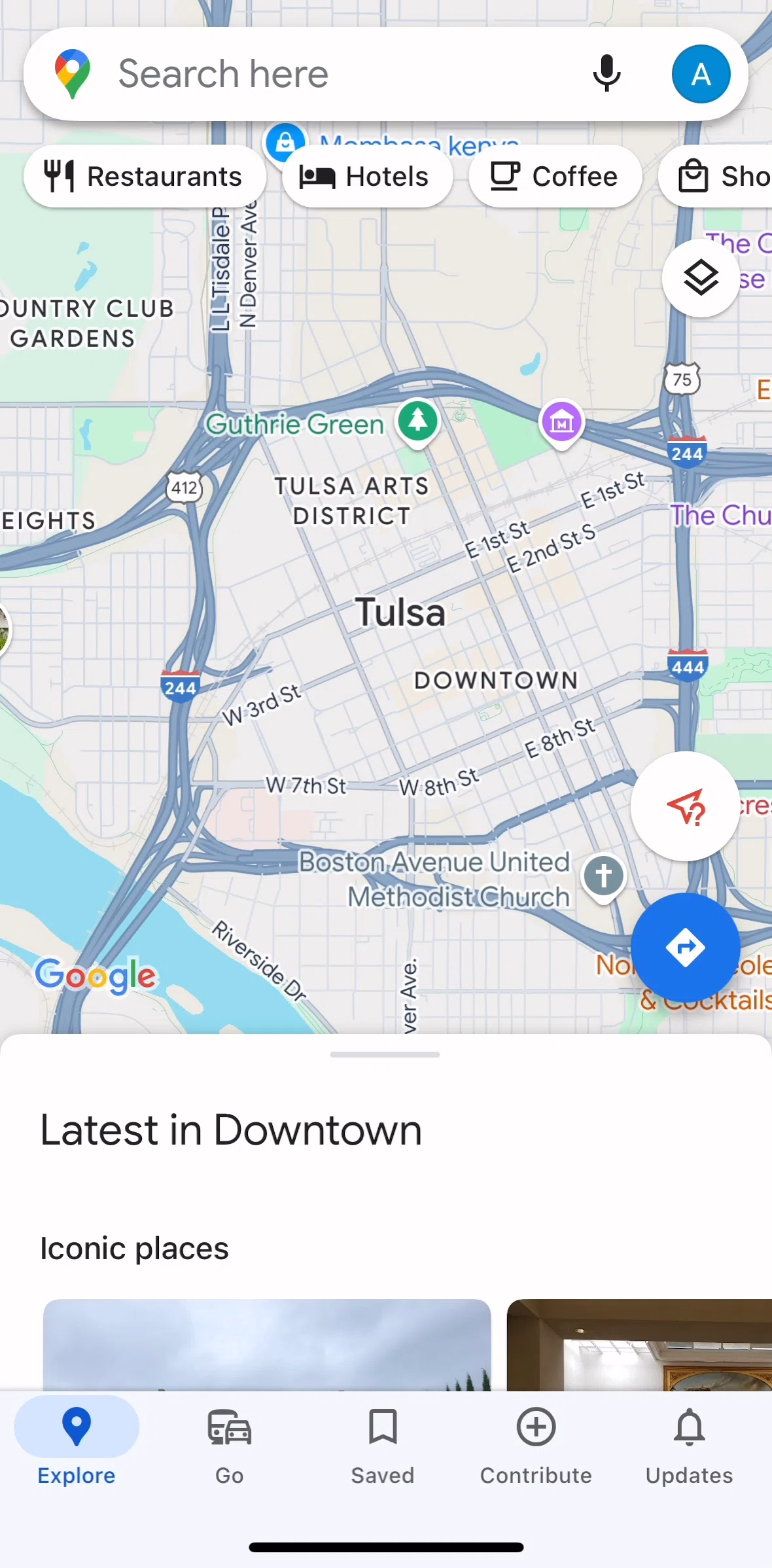 Google Maps Screen screen in the More category flow