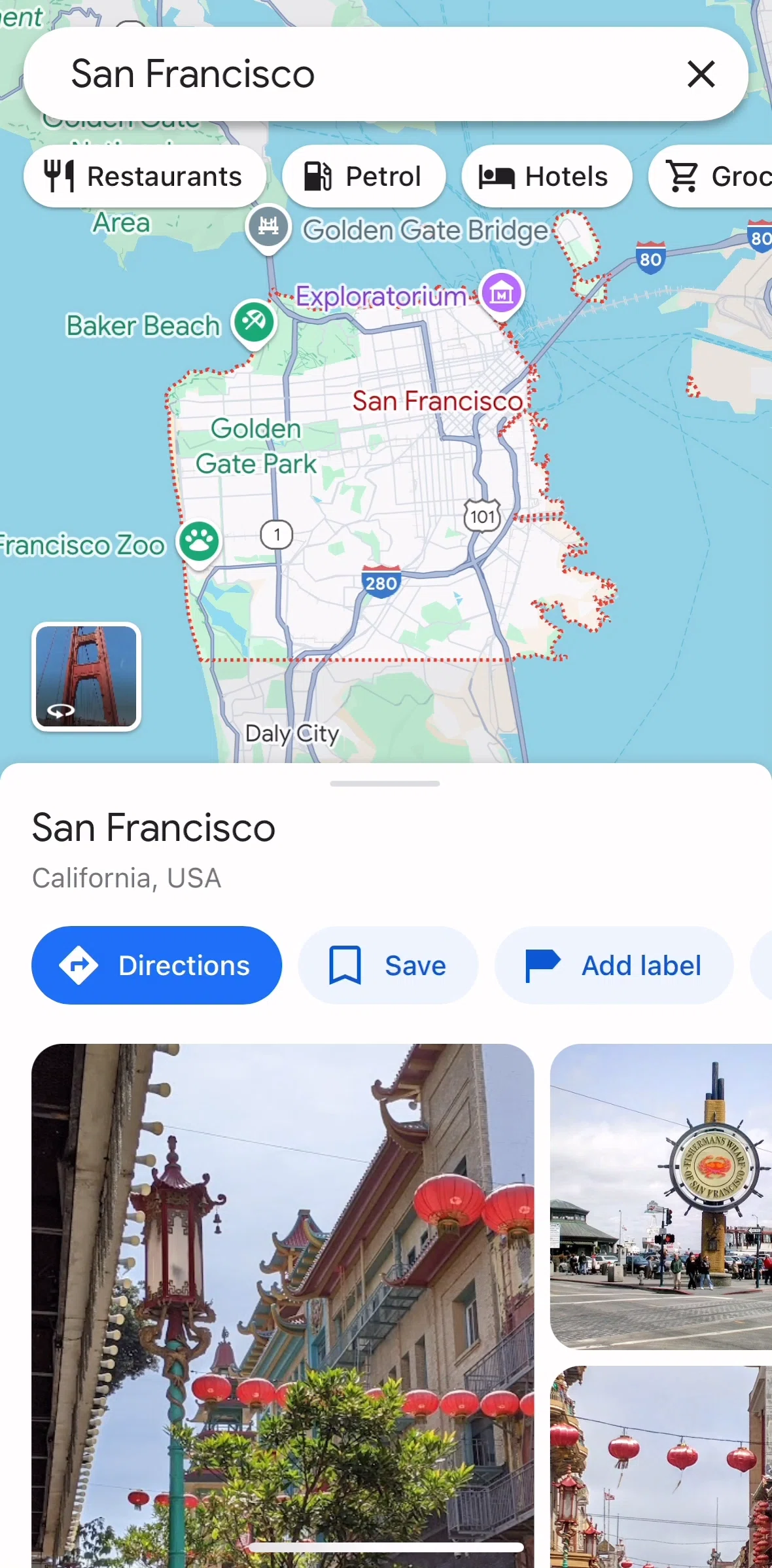 Google Maps Screen screen in the Place detail flow