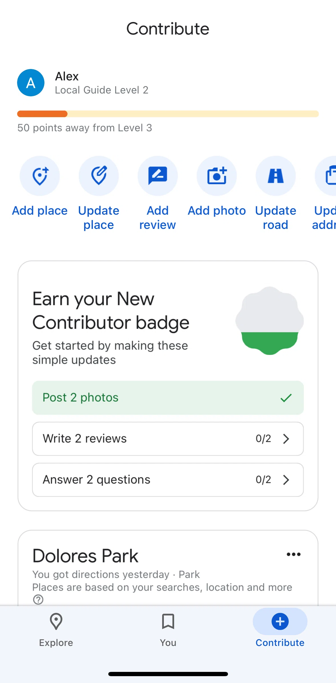 Google Maps Screen screen in the Profile flow