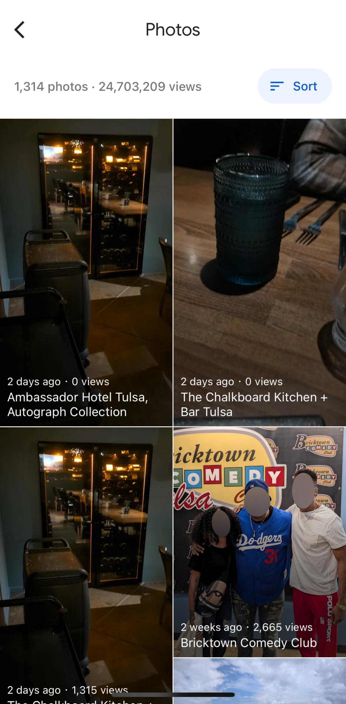 Google Maps Screen screen in the Sorting photos flow