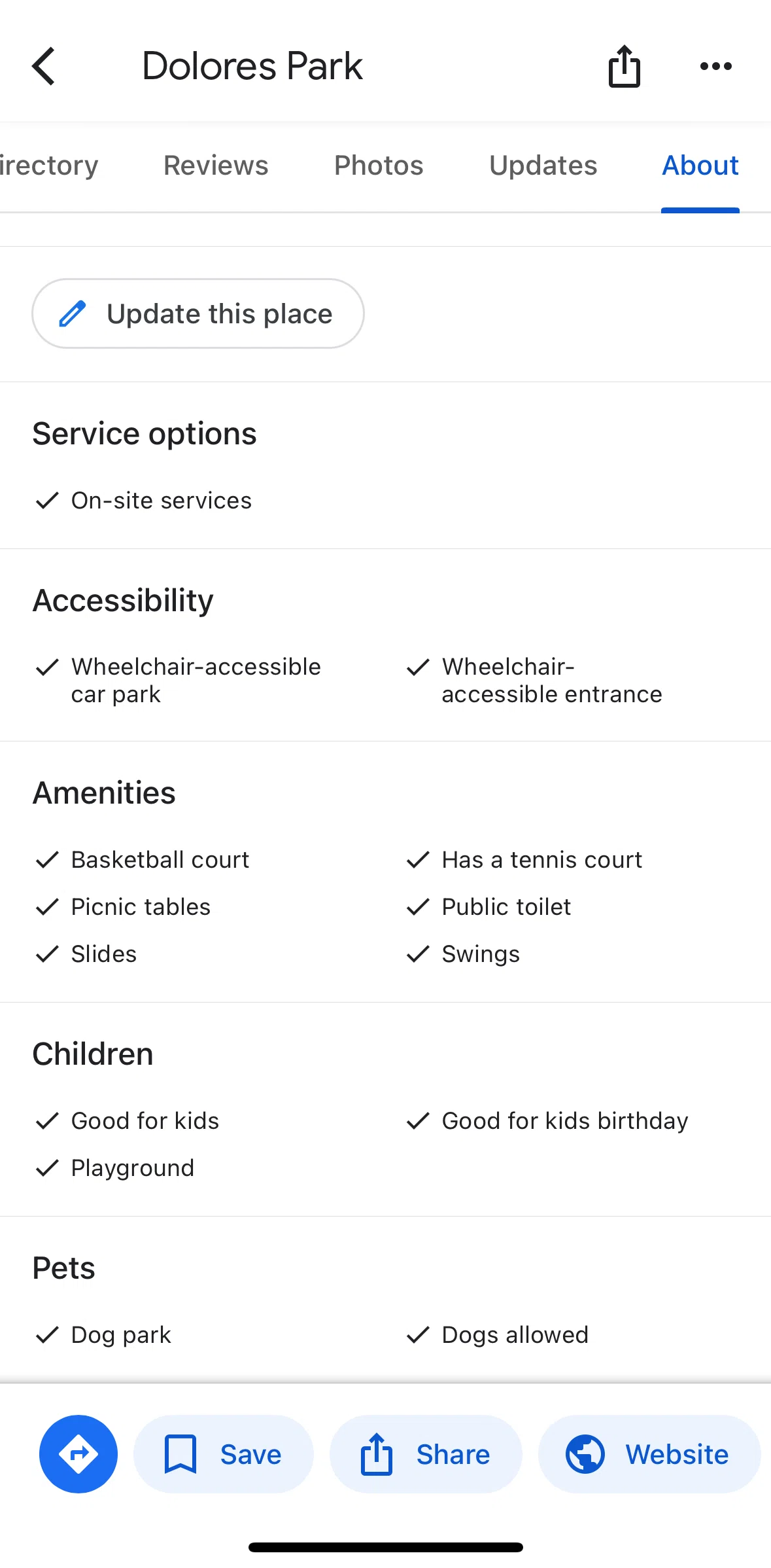 Google Maps Screen screen in the Updating place flow