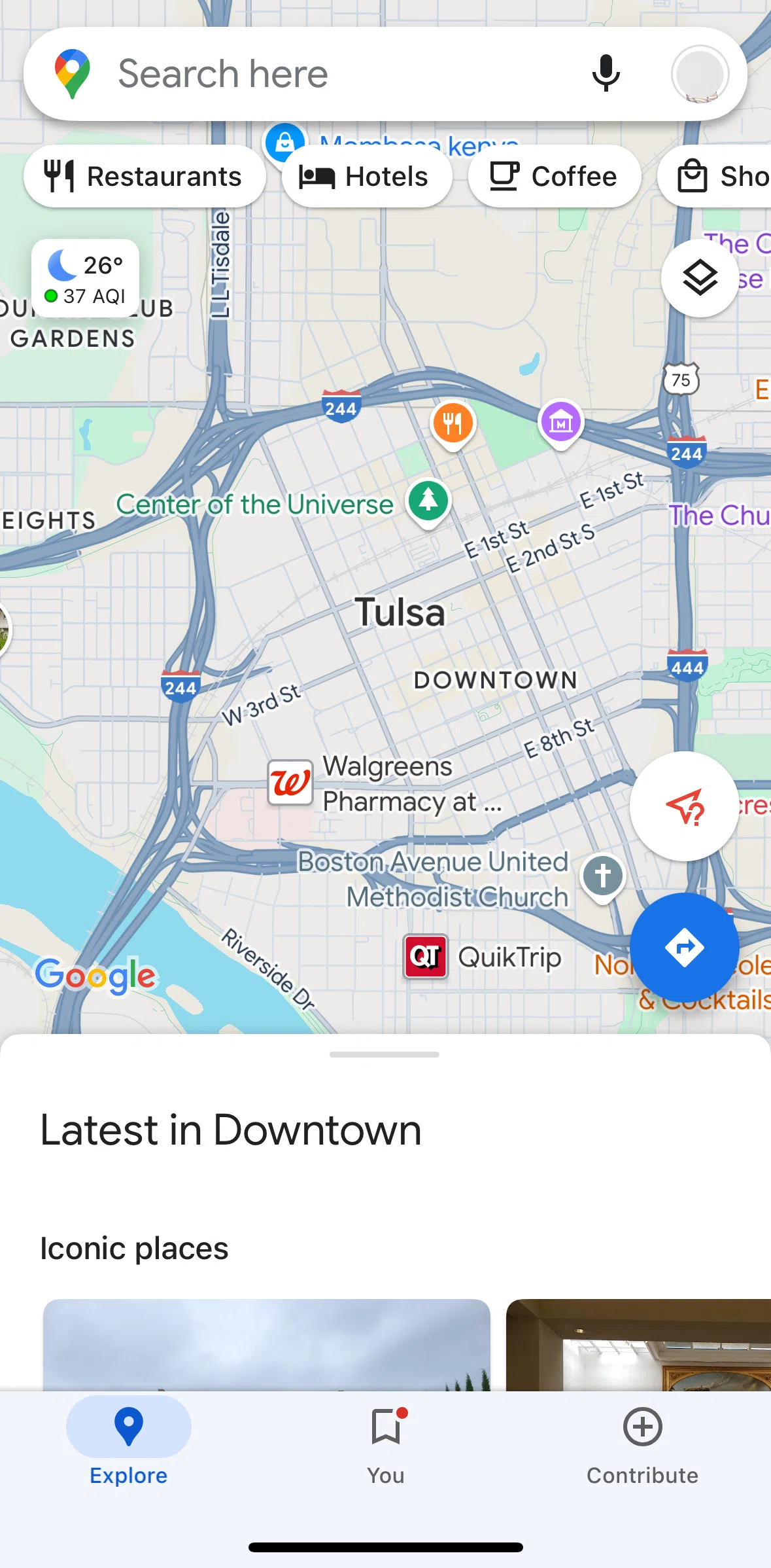 Google Maps Screen screen in the You flow