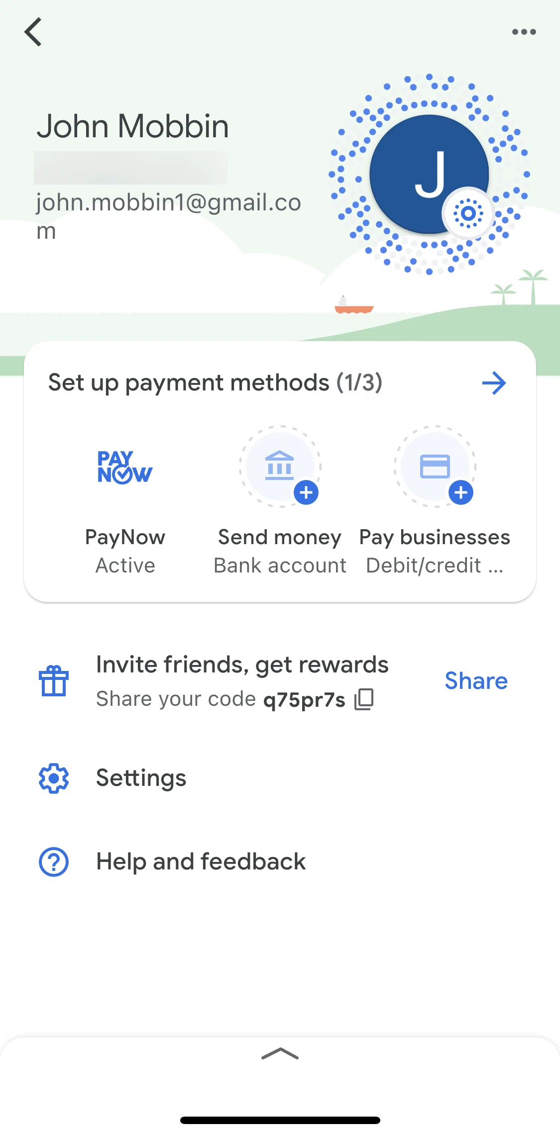 Google Pay Screen screen in the Adding a credit card manually flow
