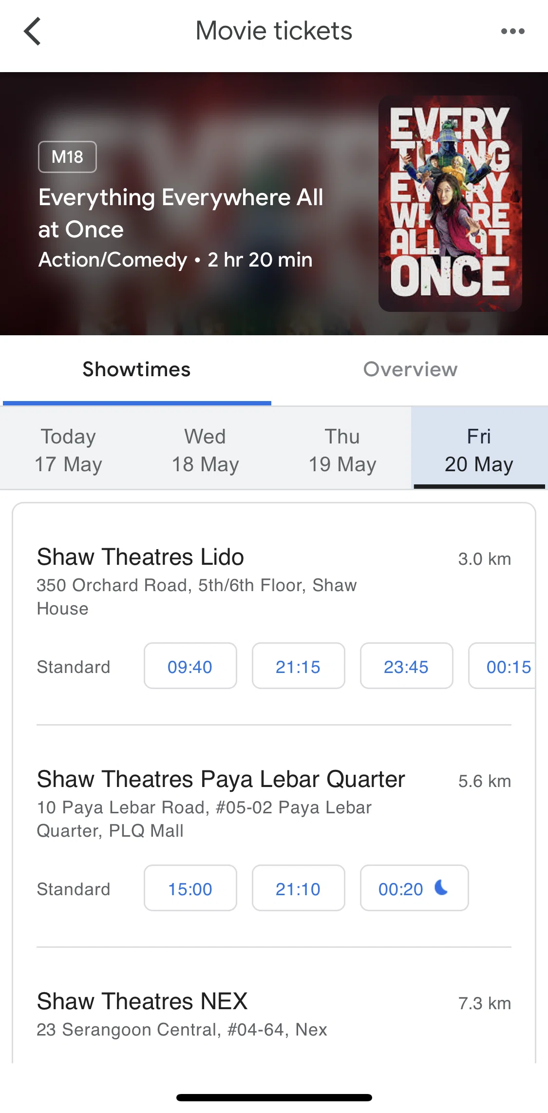 Google Pay Screen screen in the Buying a movie ticket flow