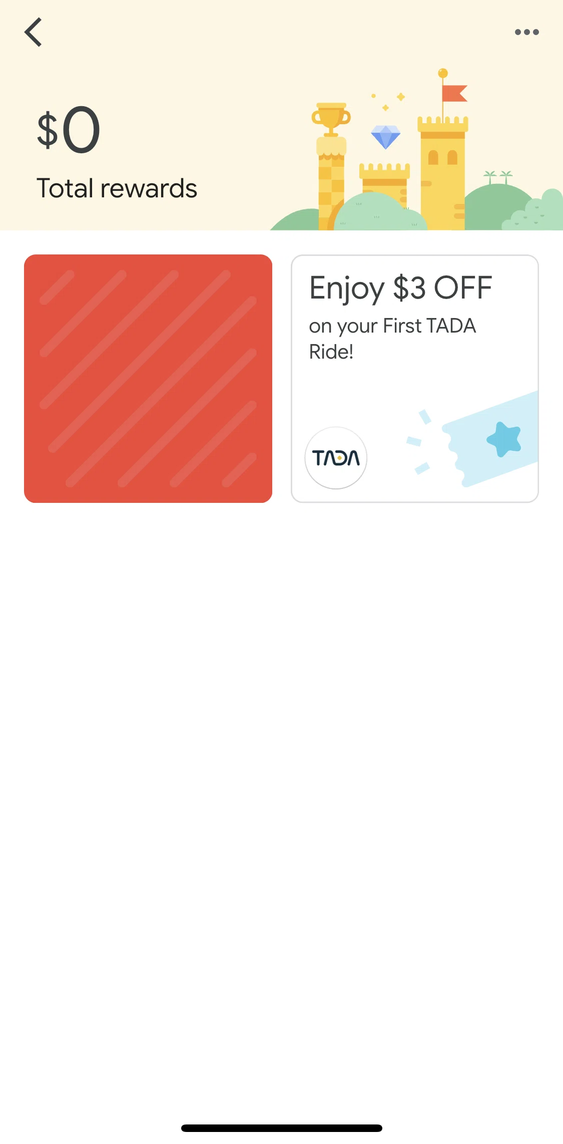Google Pay Screen screen in the Claiming a cashback reward flow