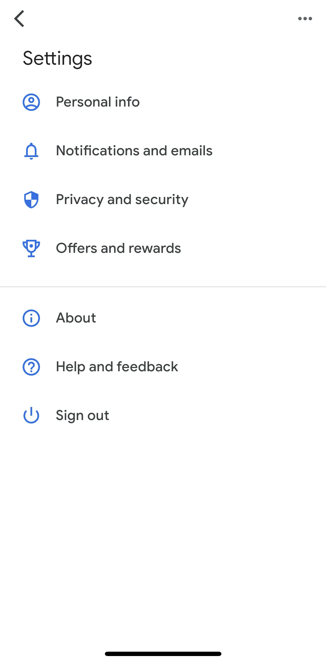 Google Pay Screen screen in the Logging out flow