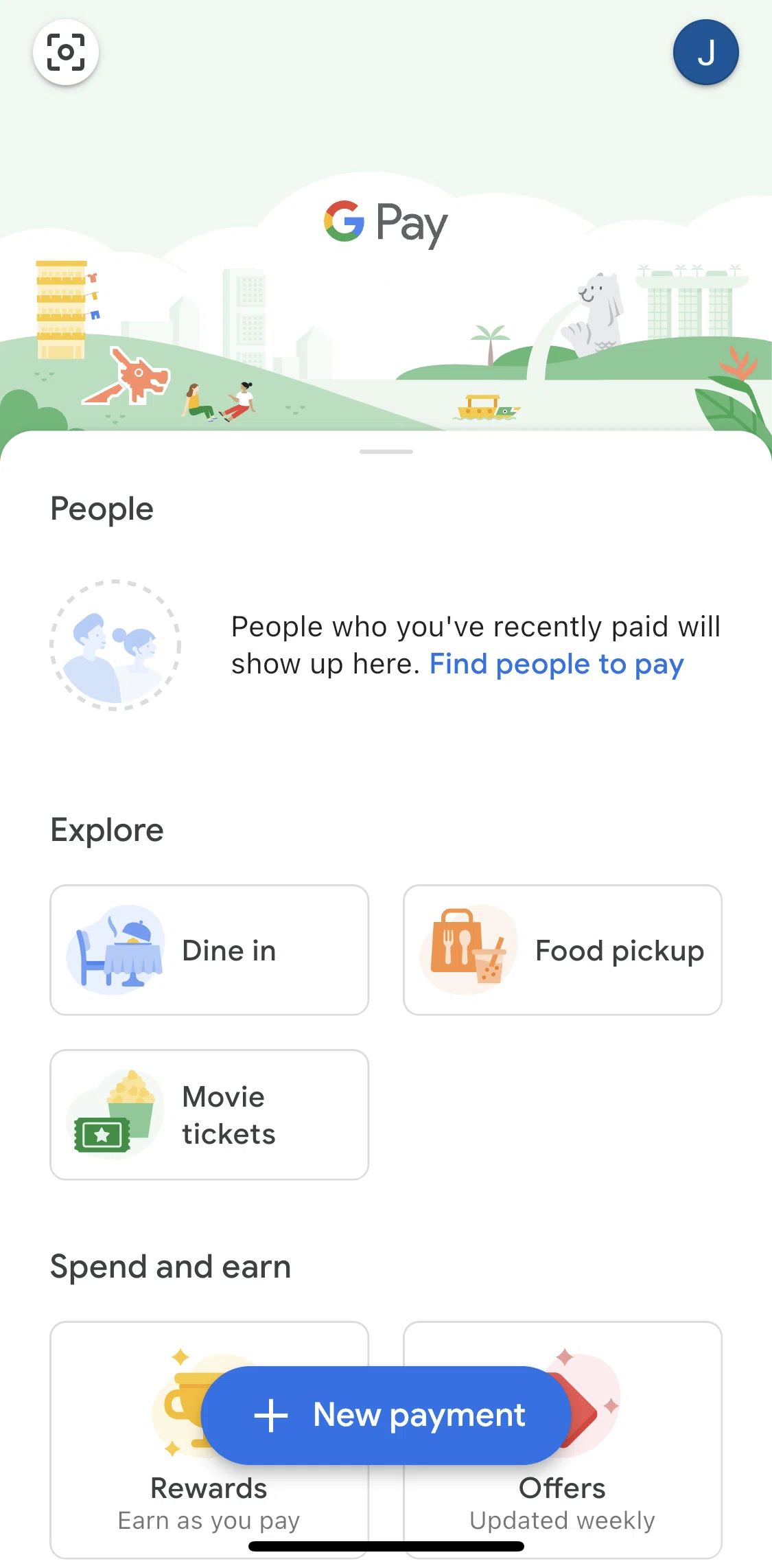 Google Pay Screen screen in the My account flow