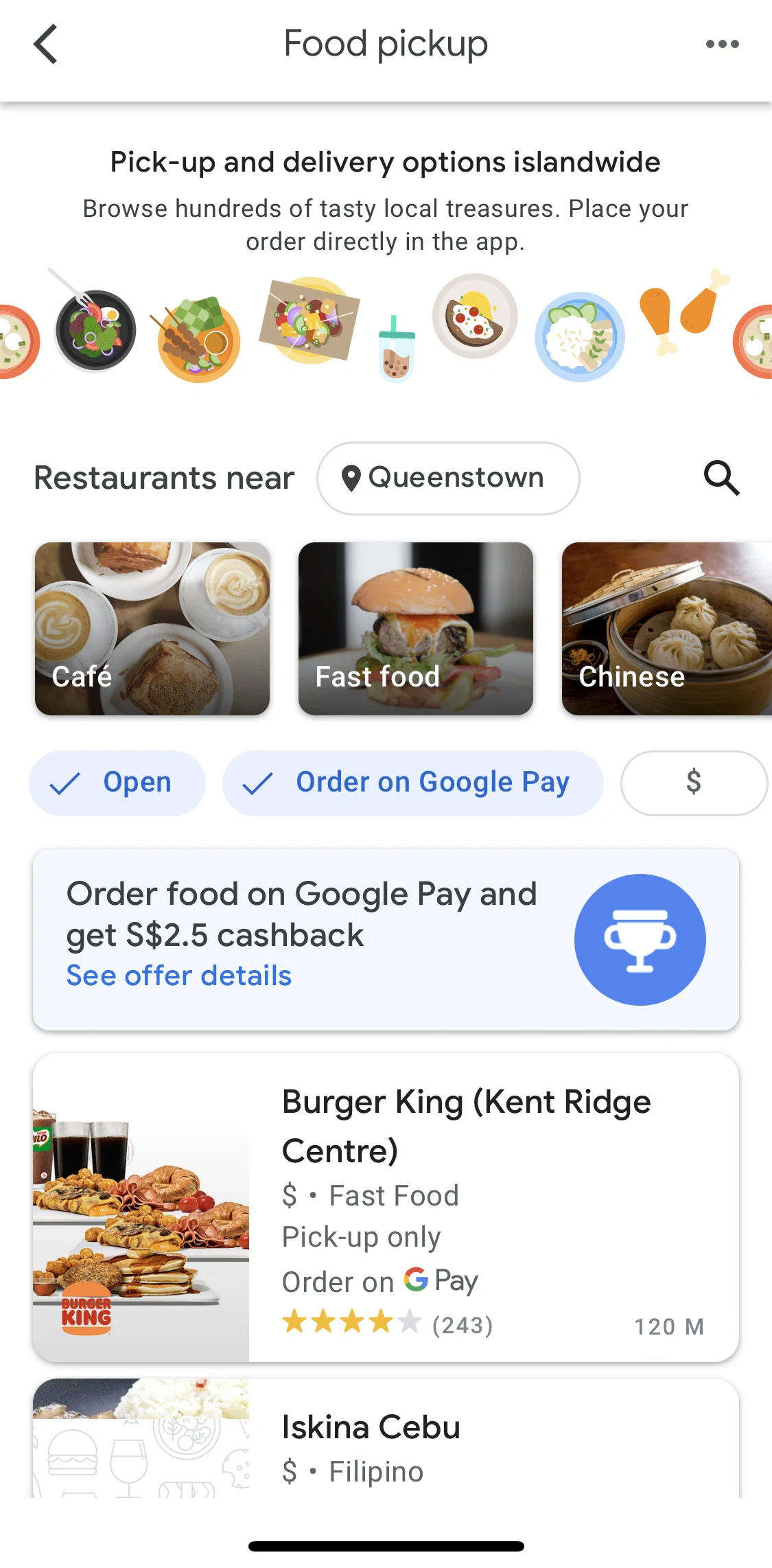 Google Pay Screen screen in the Restaurant detail flow