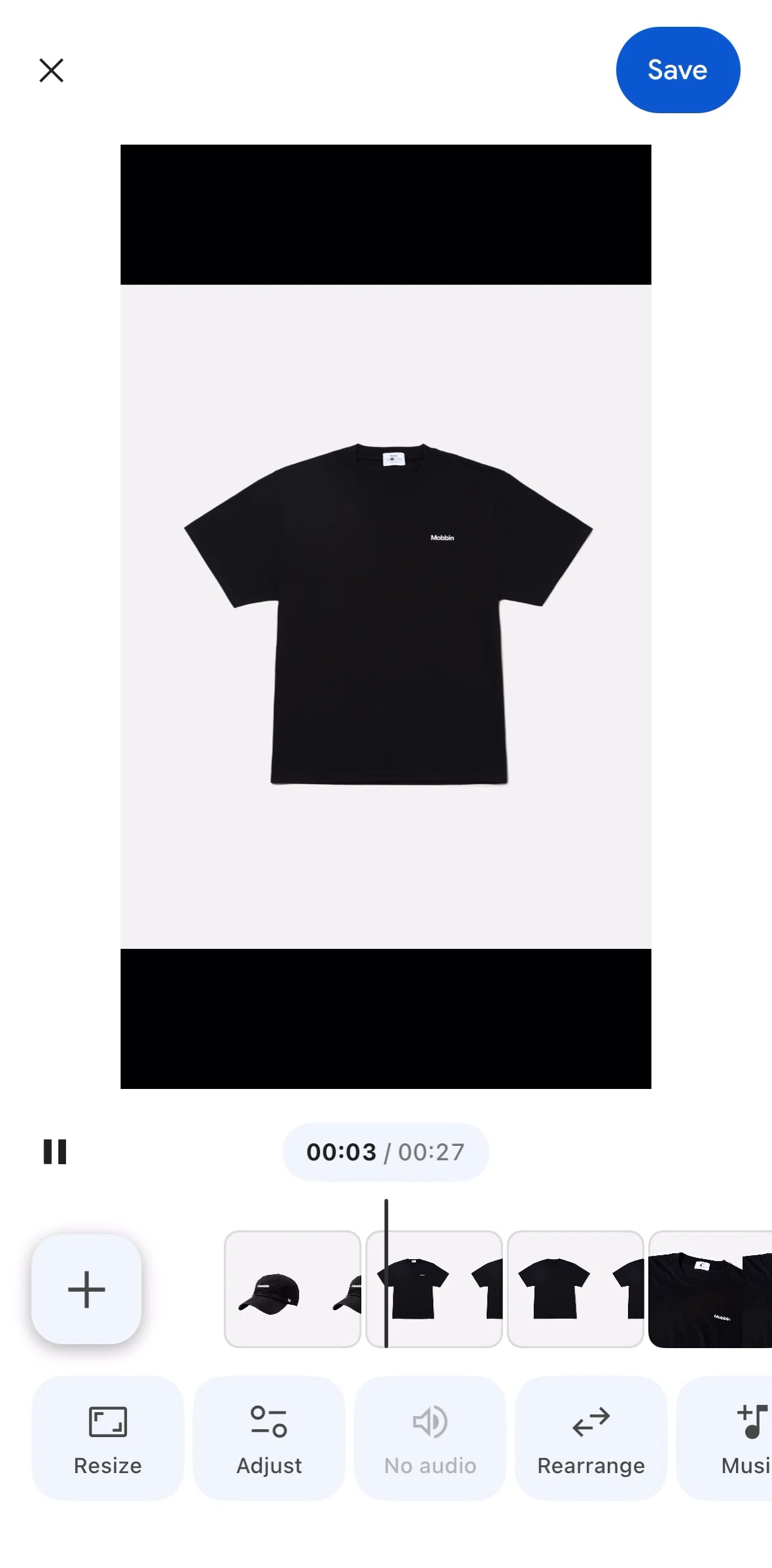 Google Photos Screen screen in the Adding a music flow