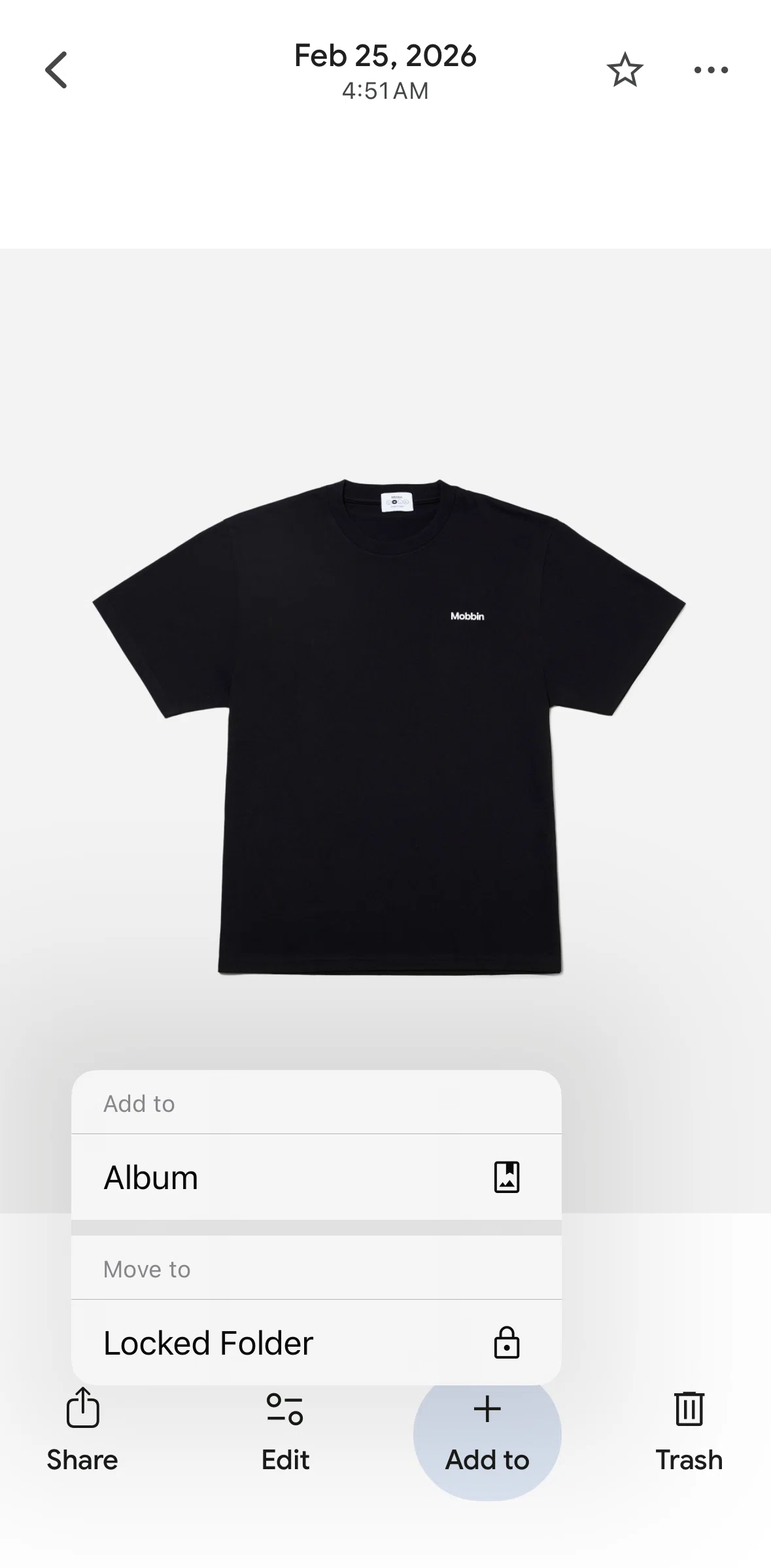 Google Photos Screen screen in the Adding a photo to locked folder flow