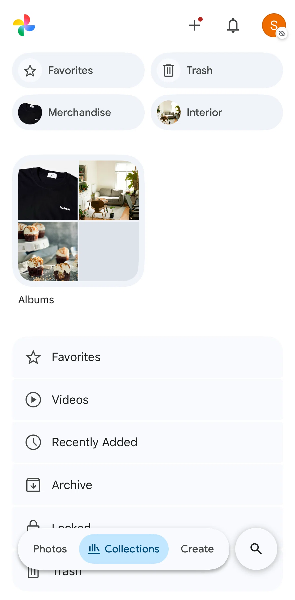 Google Photos Screen screen in the Albums flow
