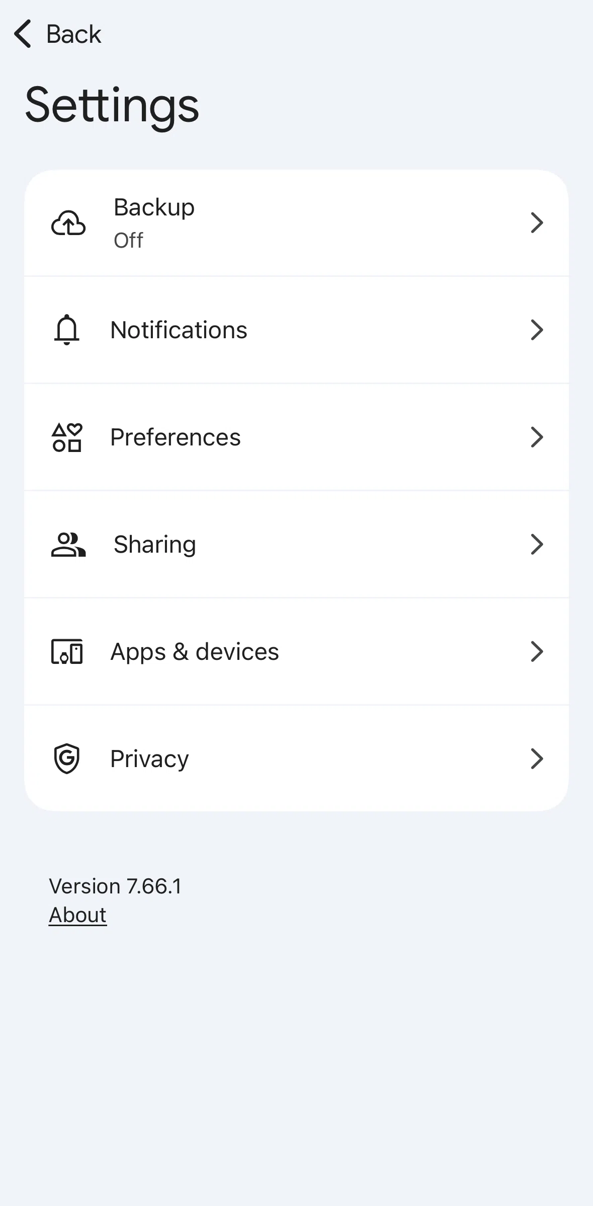 Google Photos Screen screen in the Apps & devices flow