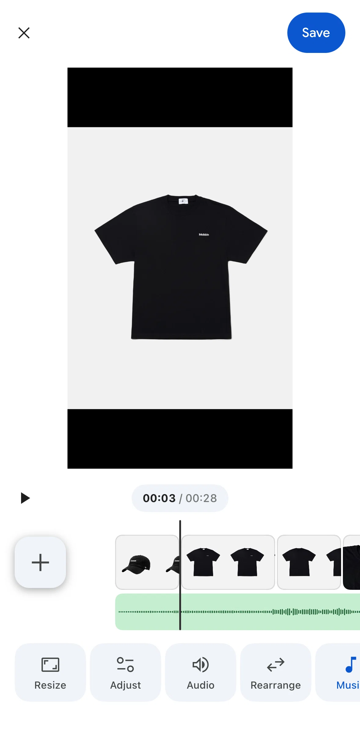 Google Photos Screen screen in the Changing an aspect ratio (highlight video) flow