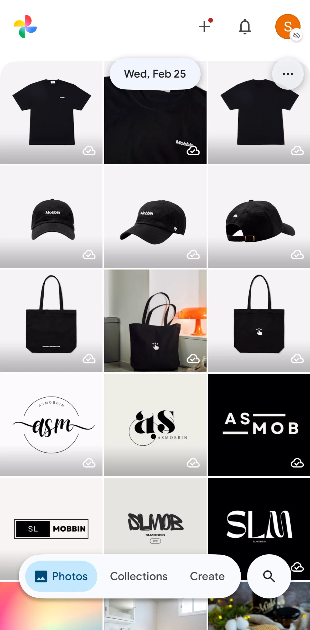 Google Photos Screen screen in the Create flow