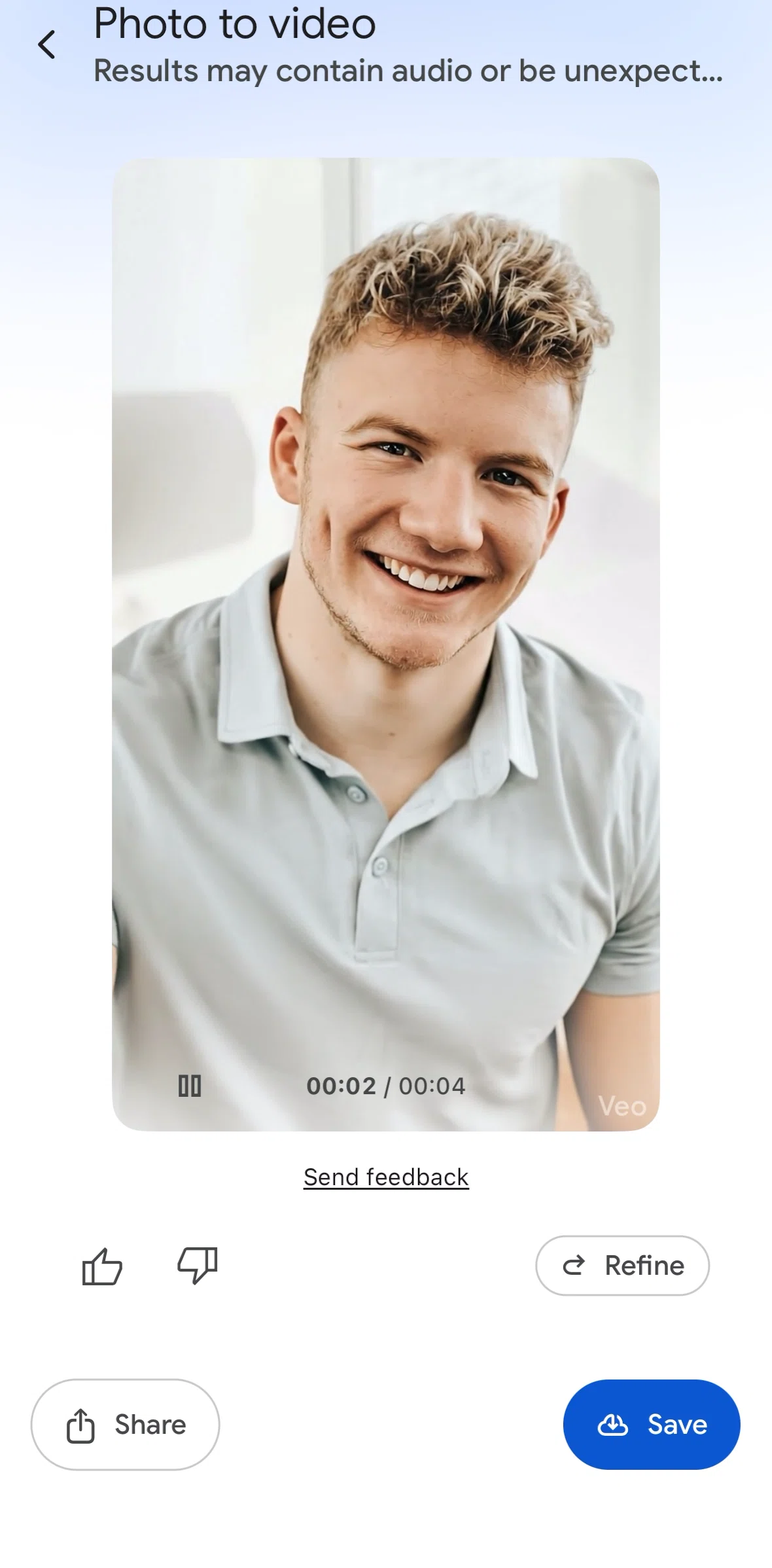Google Photos Screen screen in the Editing a prompt flow