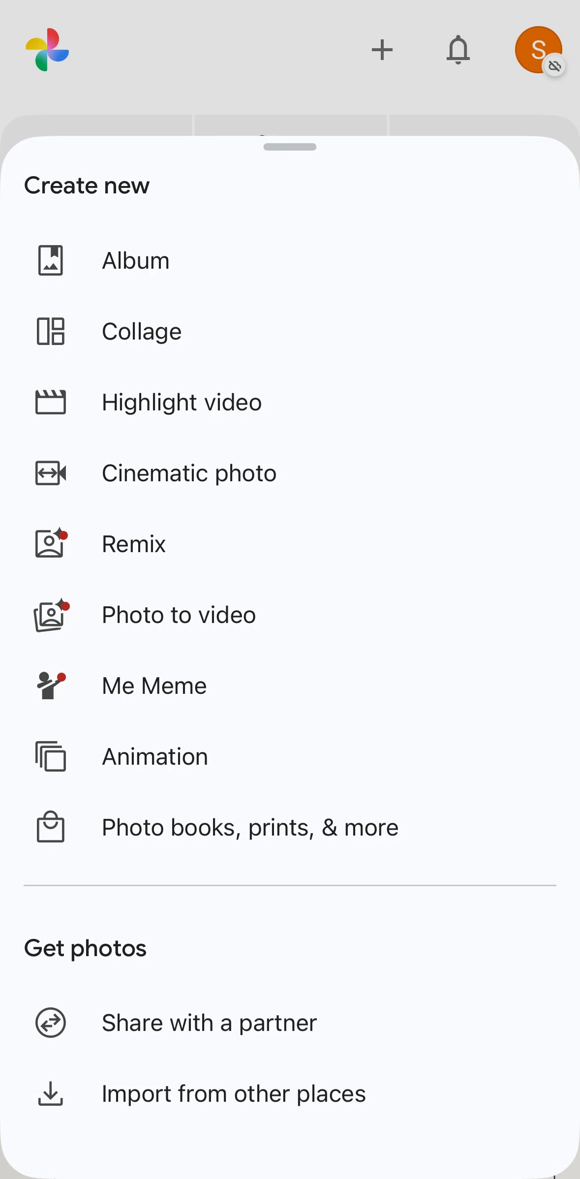 Google Photos Screen screen in the Import photos flow