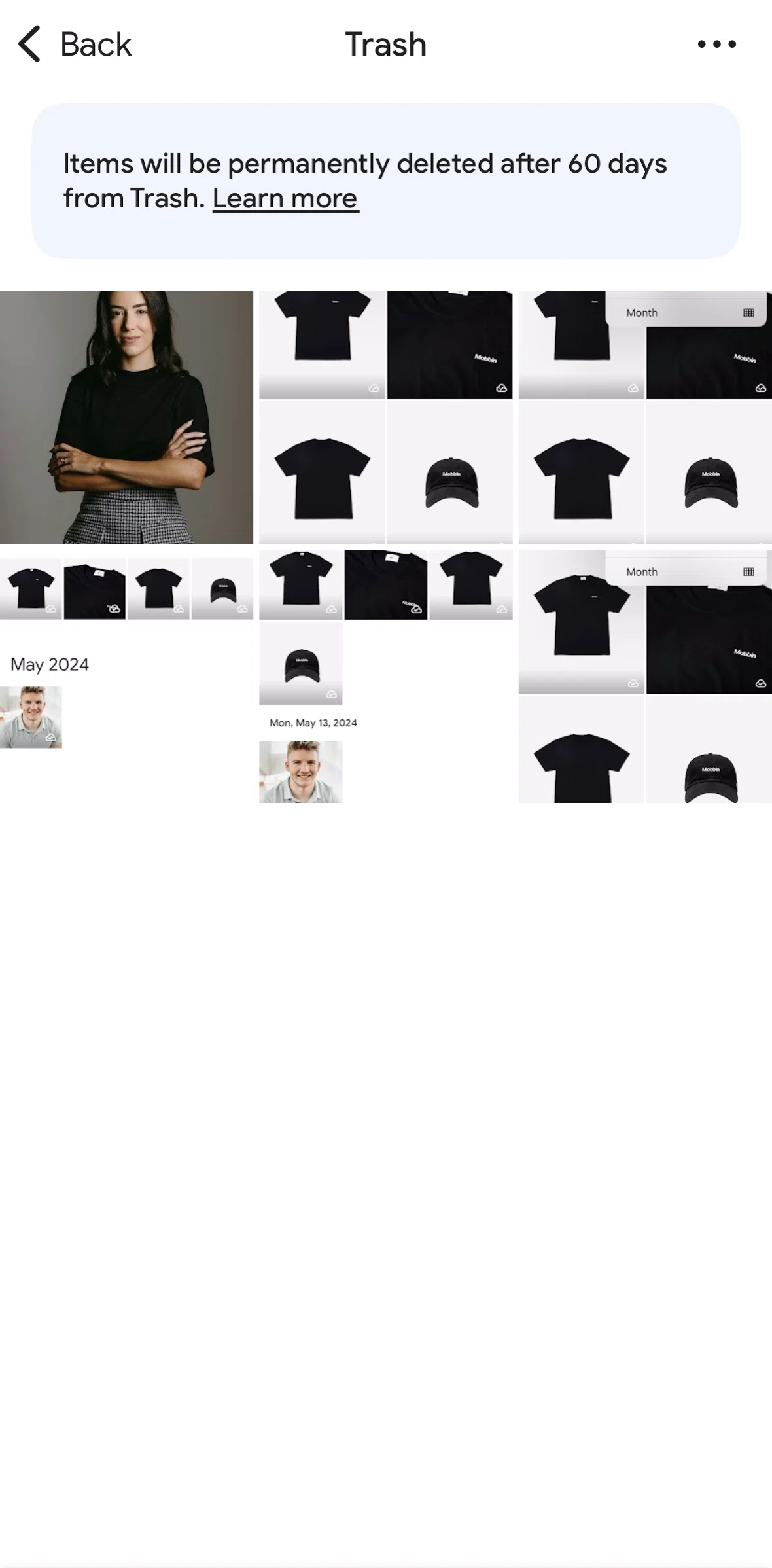 Google Photos Screen screen in the Photo detail (trash) flow