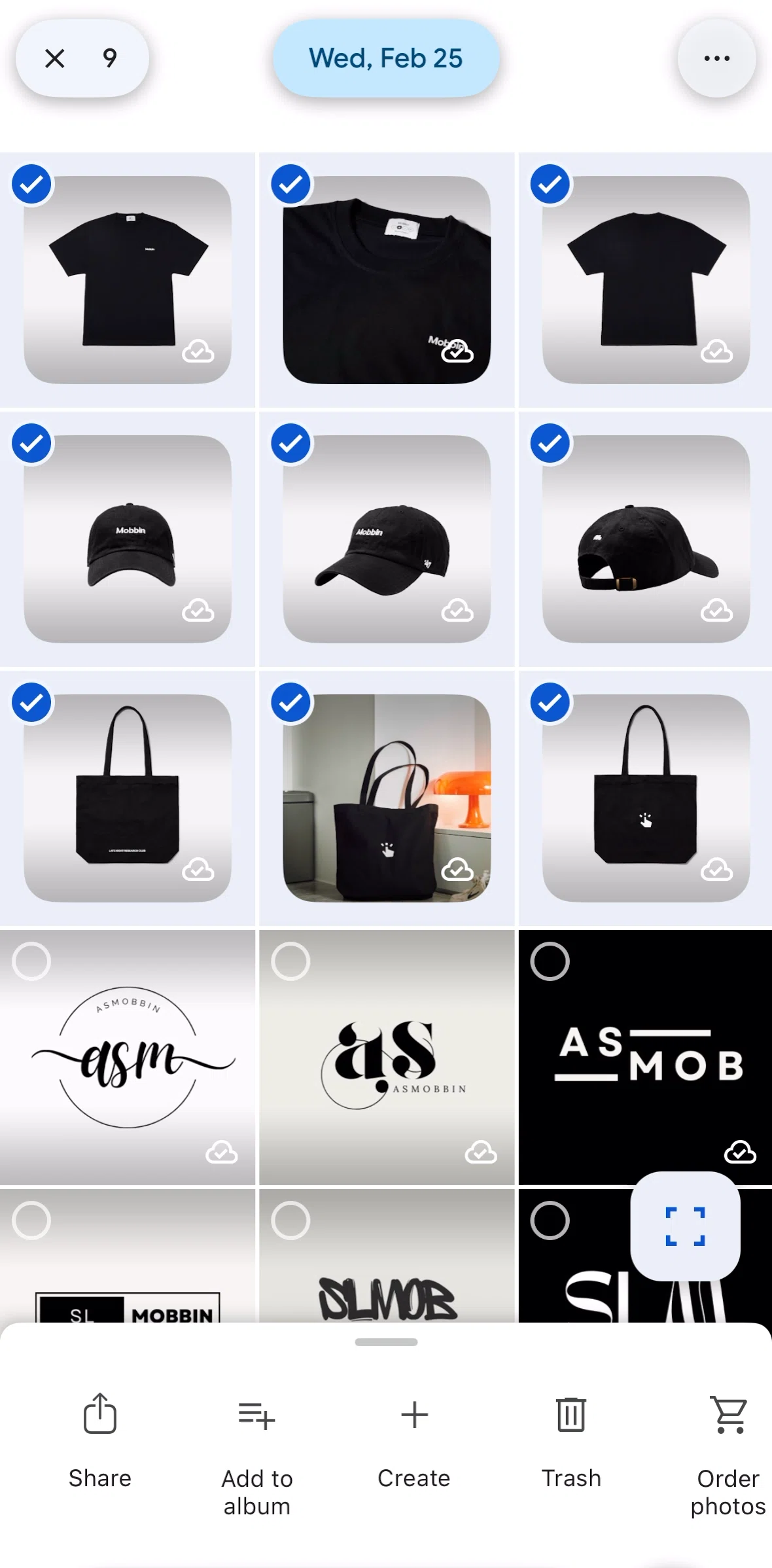 Google Photos Screen screen in the Preview selected photos flow