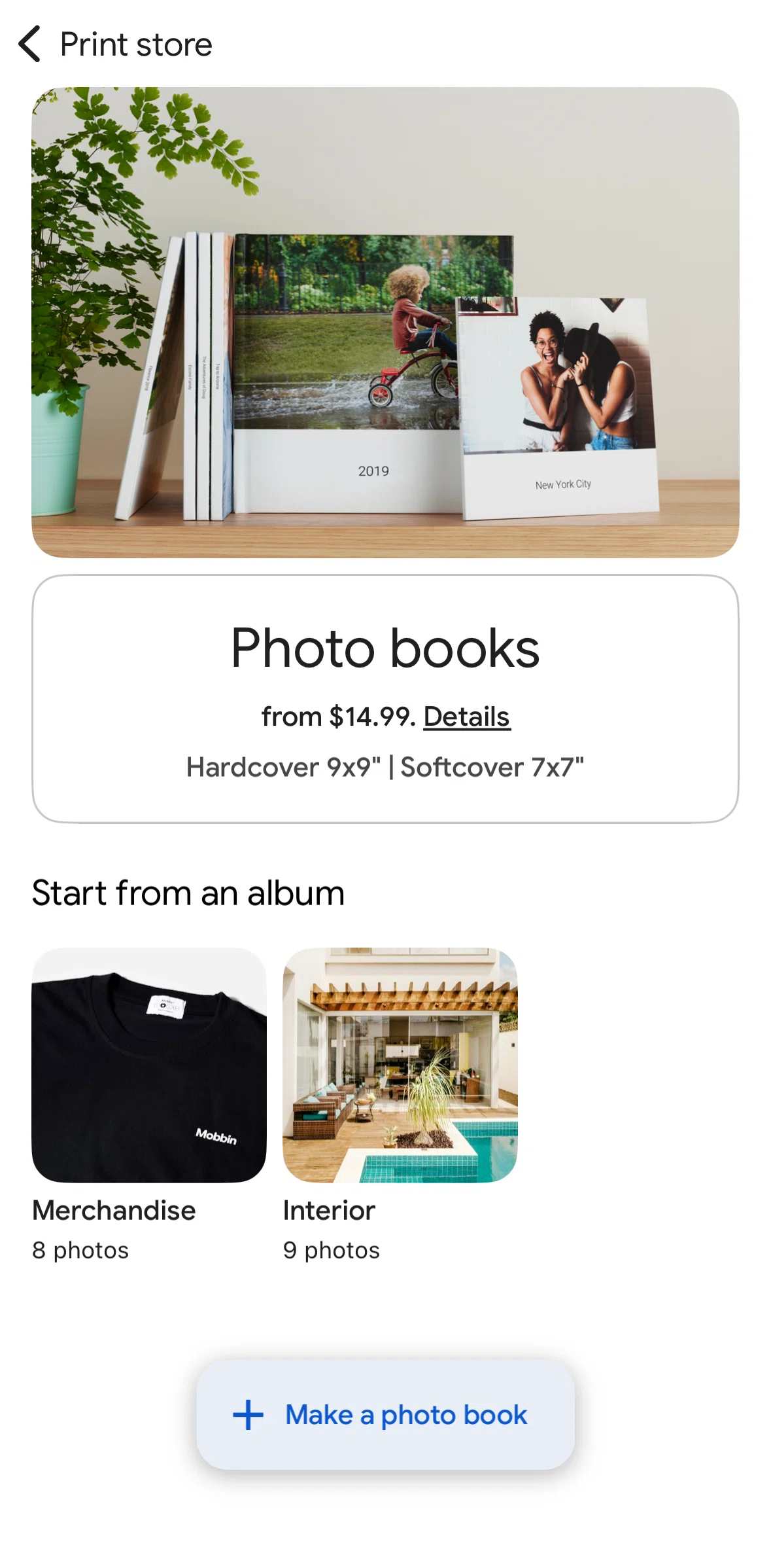 Google Photos Screen screen in the Product detail flow