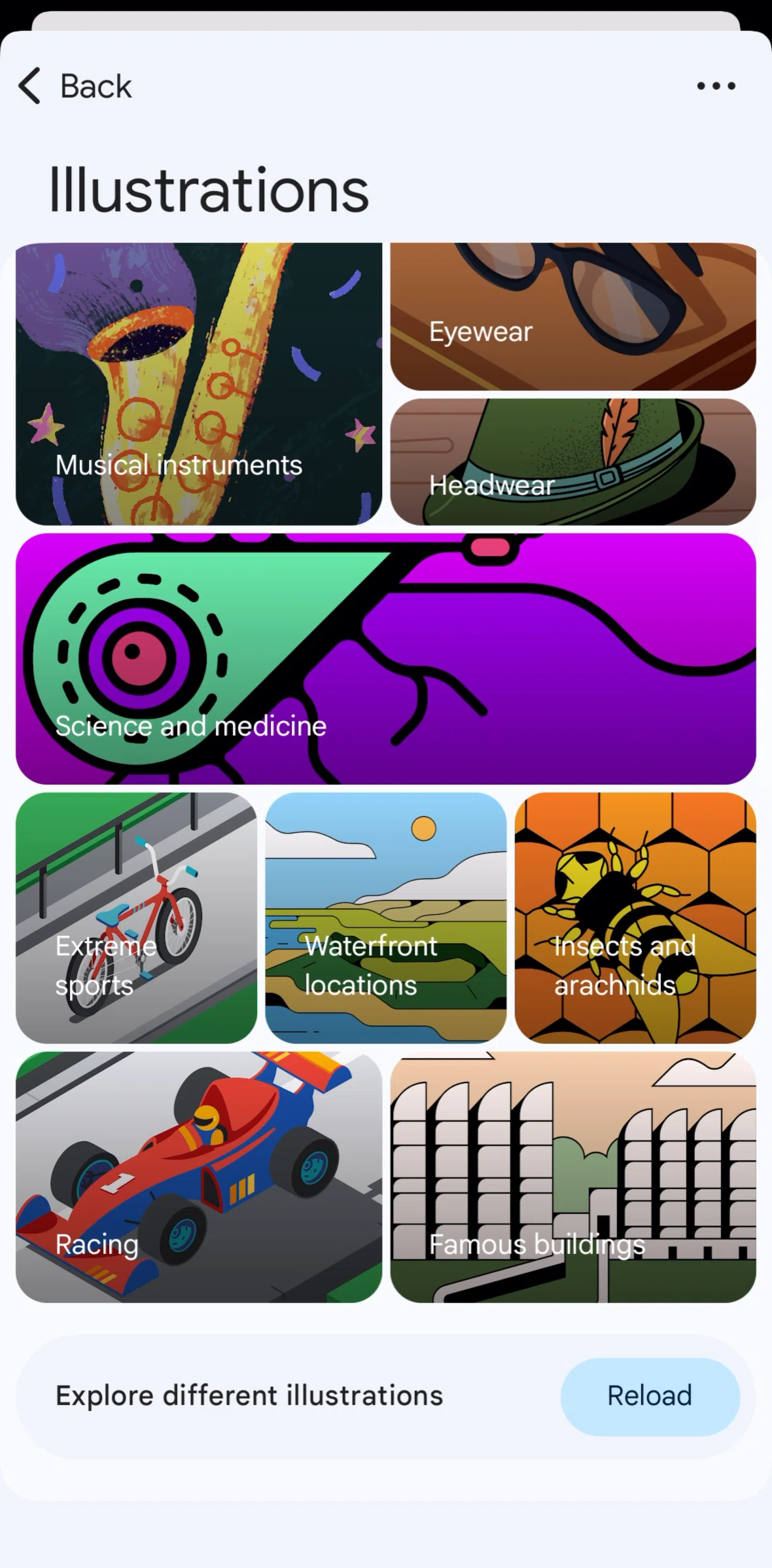 Google Photos Screen screen in the Reloading illustrations flow