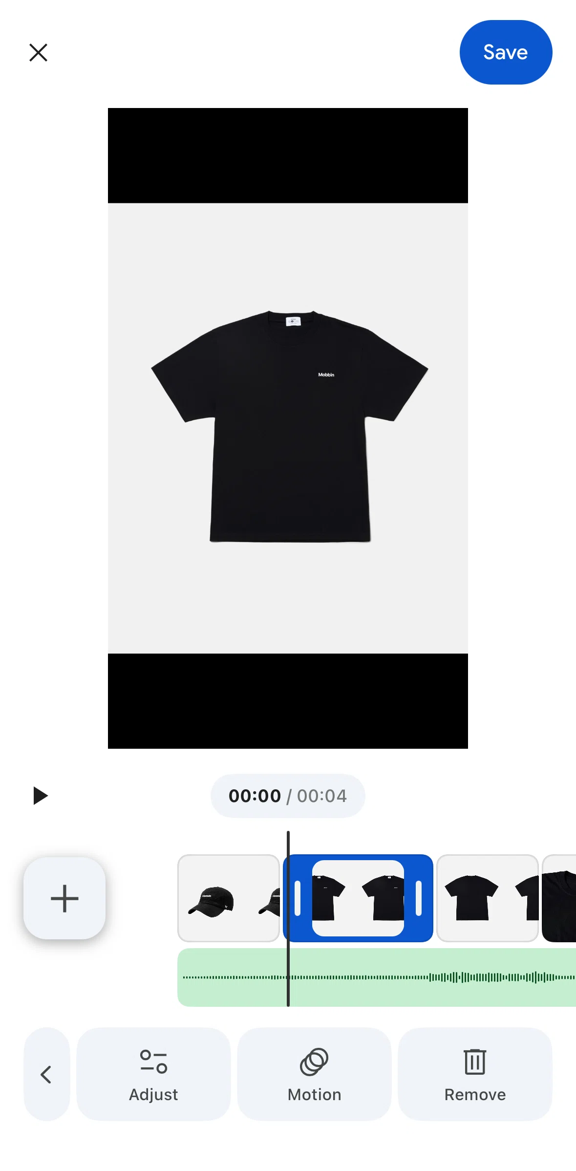 Google Photos Screen screen in the Removing a clip flow