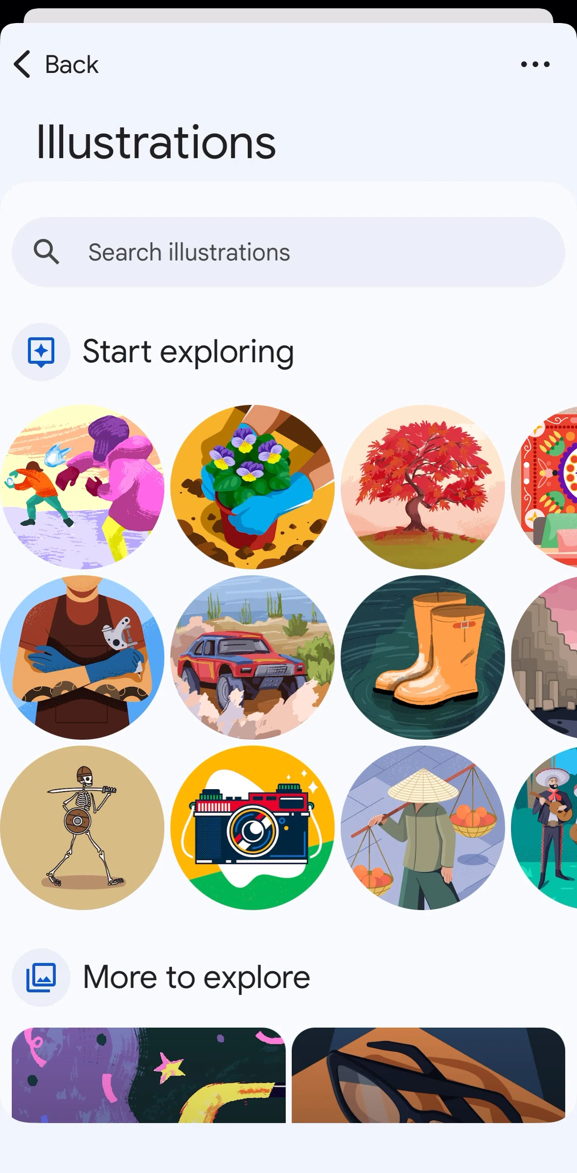 Google Photos Screen screen in the Searching illustrations flow