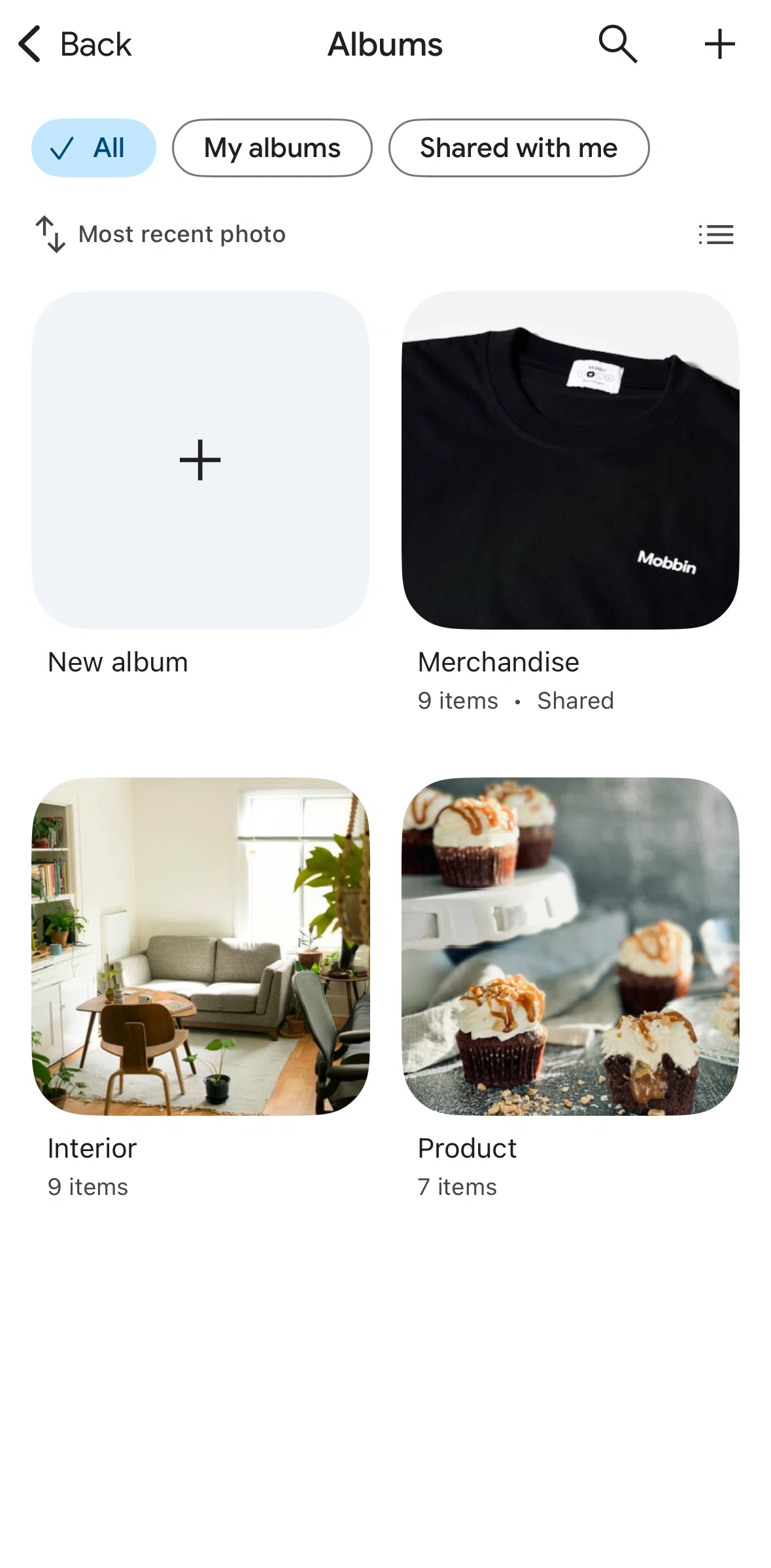 Google Photos Screen screen in the Sorting albums flow