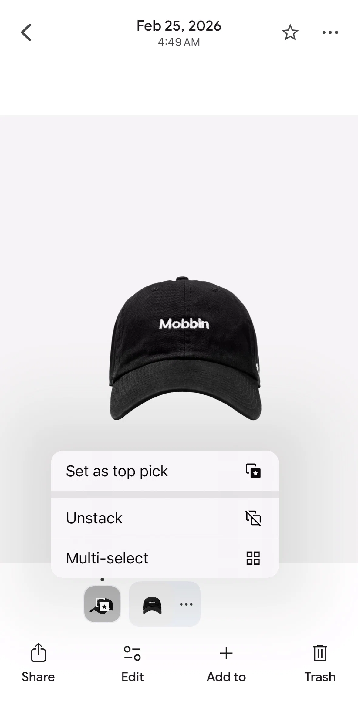 Google Photos Screen screen in the Unstacking photos flow