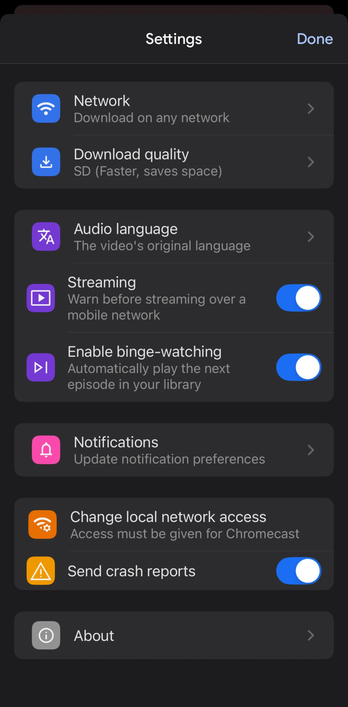 Google TV Screen screen in the About flow